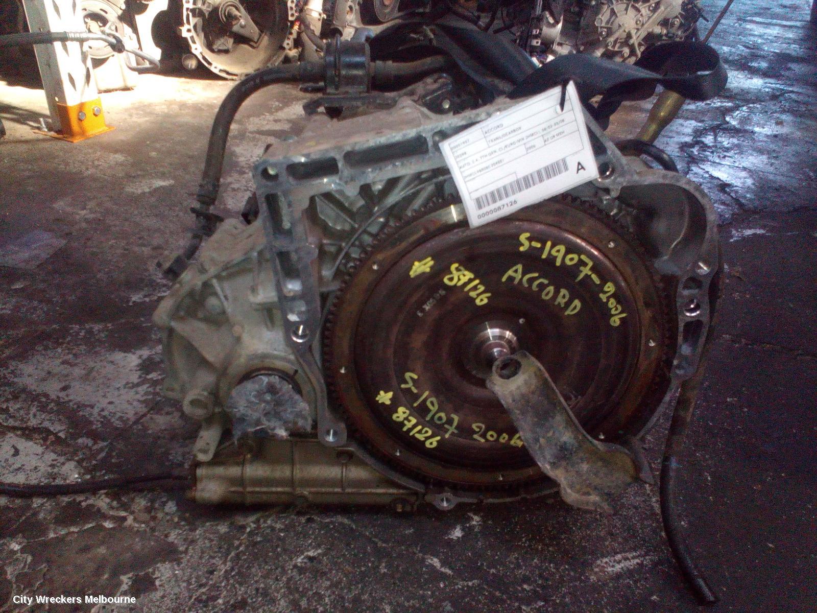 HONDA ACCORD TRANS/GEARBOX, AUTO, 2.4, 7TH GEN, CL/EURO (VIN JHMCL), 06/2003 - 03/2008