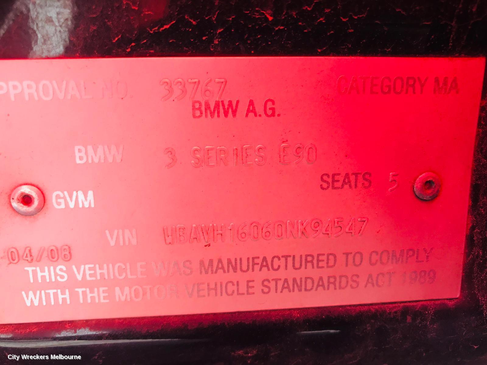 BMW 3 SERIES RIGHT FRONT WINDOW REG/MOTOR, E90, SEDAN, 03/2005 - 01/2012