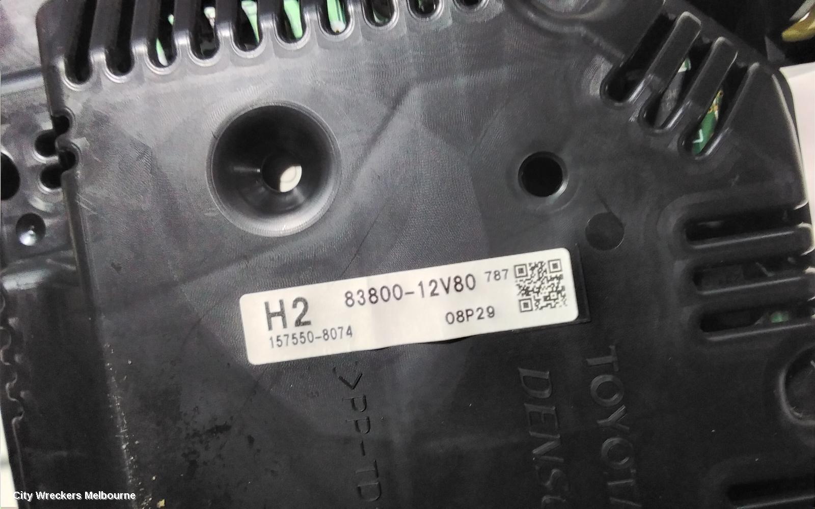 TOYOTA COROLLA INSTRUMENT CLUSTER, 1.8, 2ZR-FE, AUTO T/M, ASCENT, ZRE182R, HATCH, 10/2012 - 05/2015