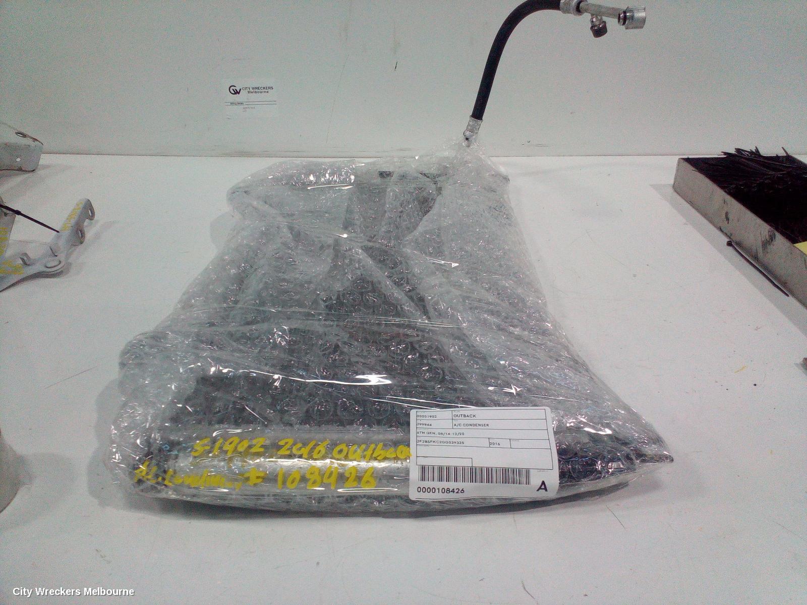 SUBARU OUTBACK A/C CONDENSER, 6TH GEN, 08/2014 - 12/2020