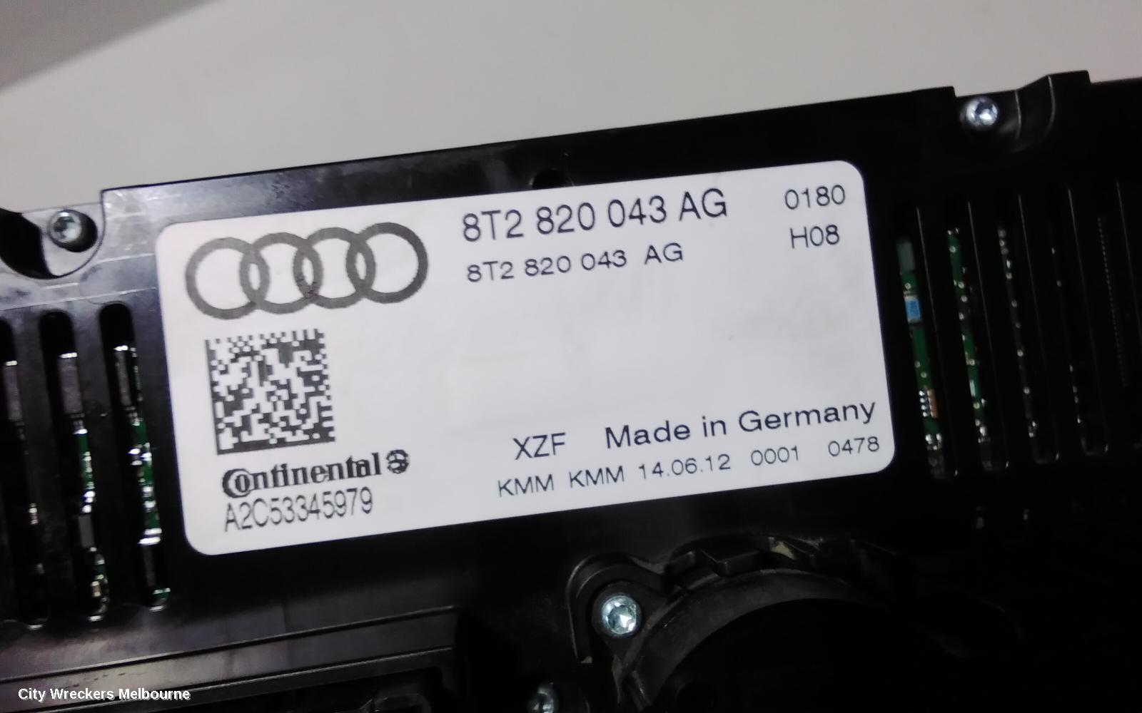 AUDI Q5 HEATER/AC CONTROLS, THREE ZONE CLIMATE CONTROL, 8R, HEATED TYPE, 03/2009 - 11/2012
