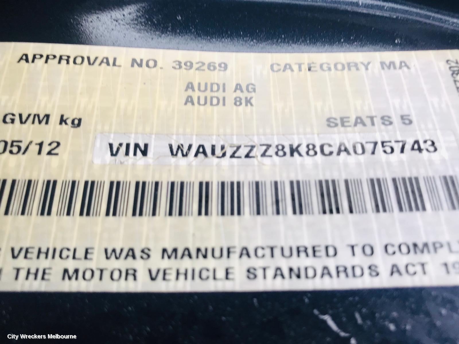 AUDI A4 LEFT REAR DOOR/SLIDING, A4/S4, B8 8K, SEDAN, 02/2008 - 09/2015