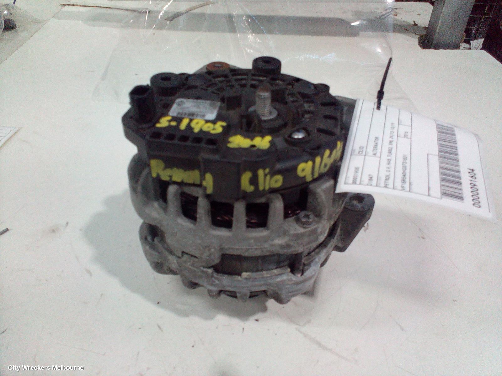 RENAULT CLIO ALTERNATOR, PETROL, 0.9, H4B, TURBO, X98, 09/2013 - 10/2019