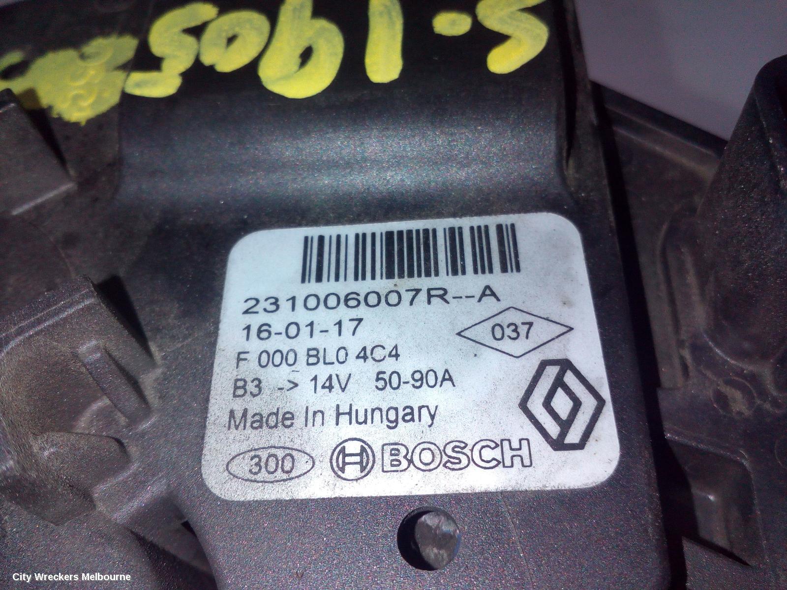 RENAULT CLIO ALTERNATOR, PETROL, 0.9, H4B, TURBO, X98, 09/2013 - 10/2019