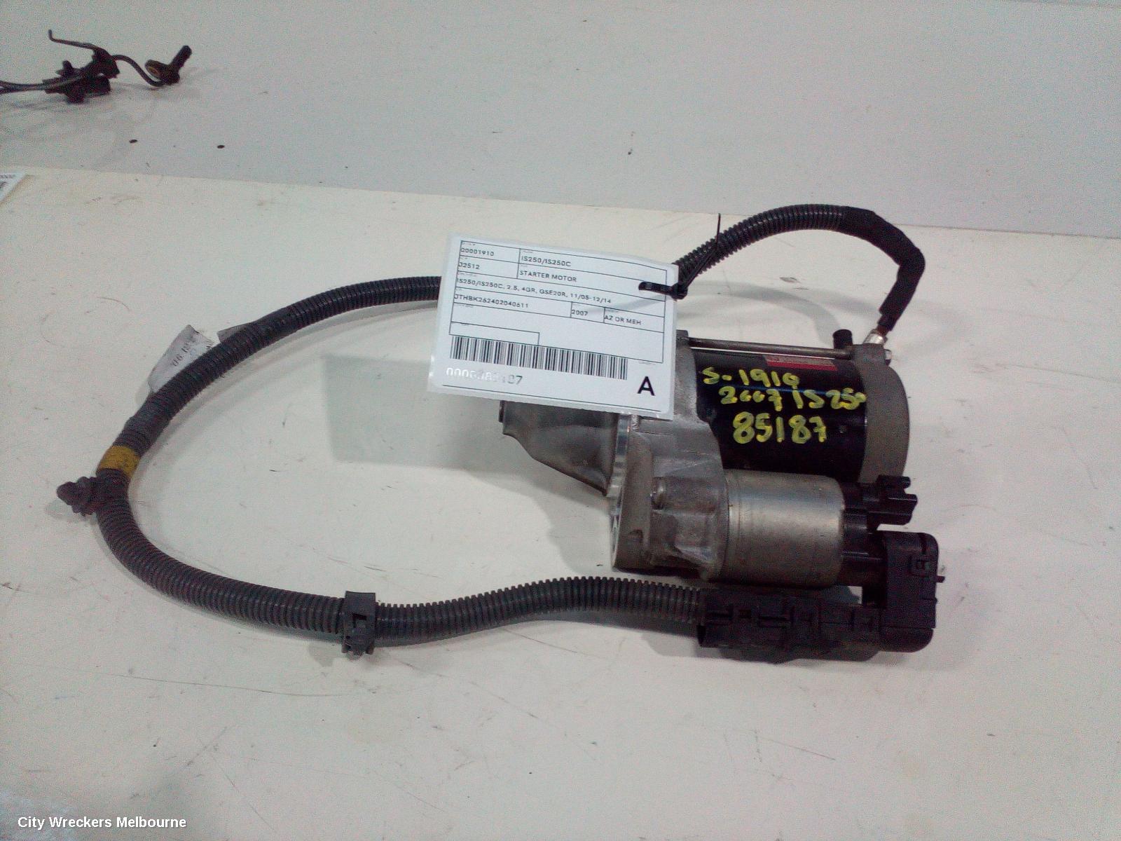 LEXUS IS250/IS250C STARTER, IS250/IS250C, 2.5, 4GR, GSE20R, 11/2005 - 12/2014