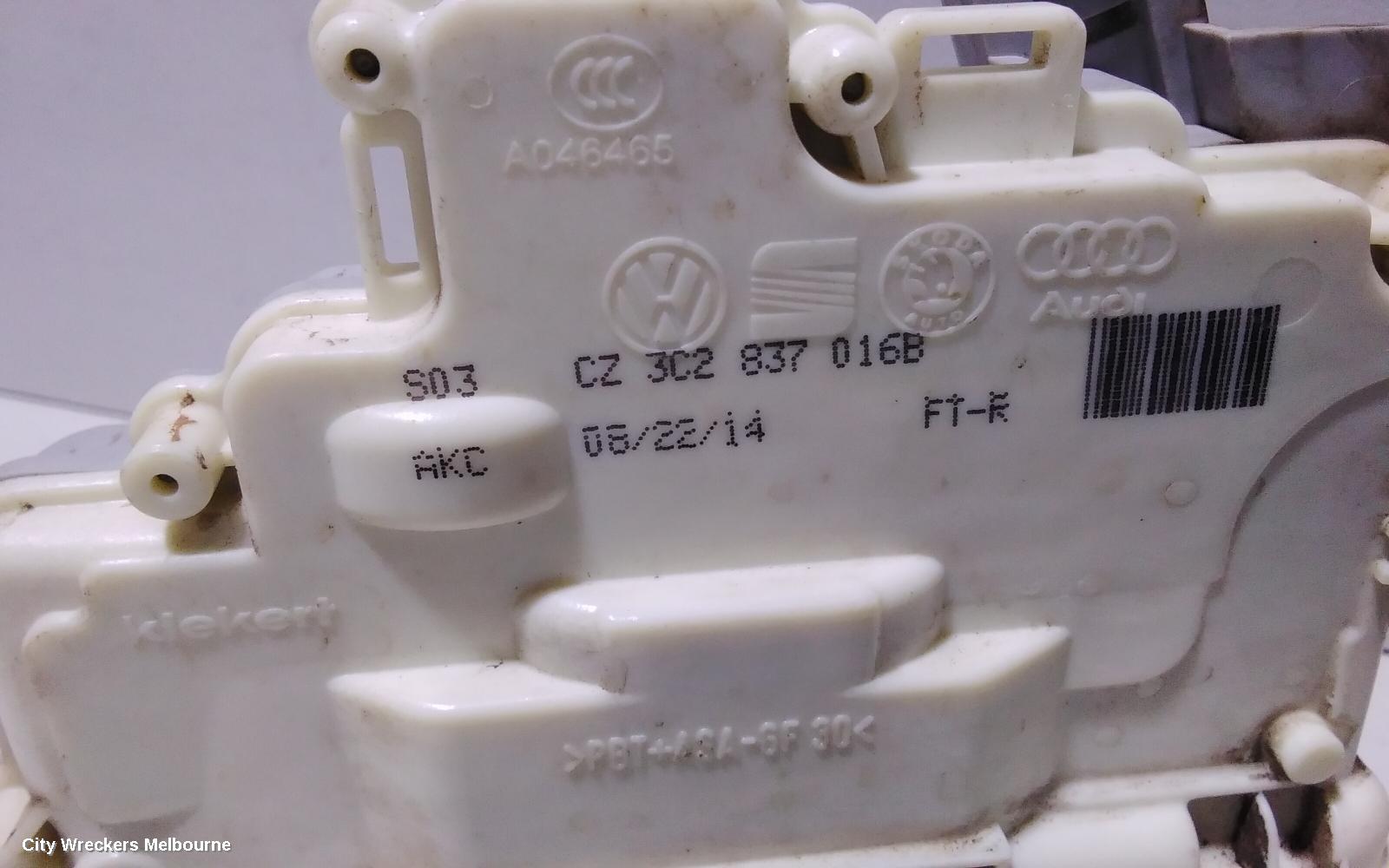 VOLKSWAGEN PASSAT DOOR/BOOT/GATE LOCK, RIGHT FRONT DOOR LOCK, 3C/MK6 B7, SEDAN/WAGON, P/N 3C2837016B, 04/2011 - 05/2015