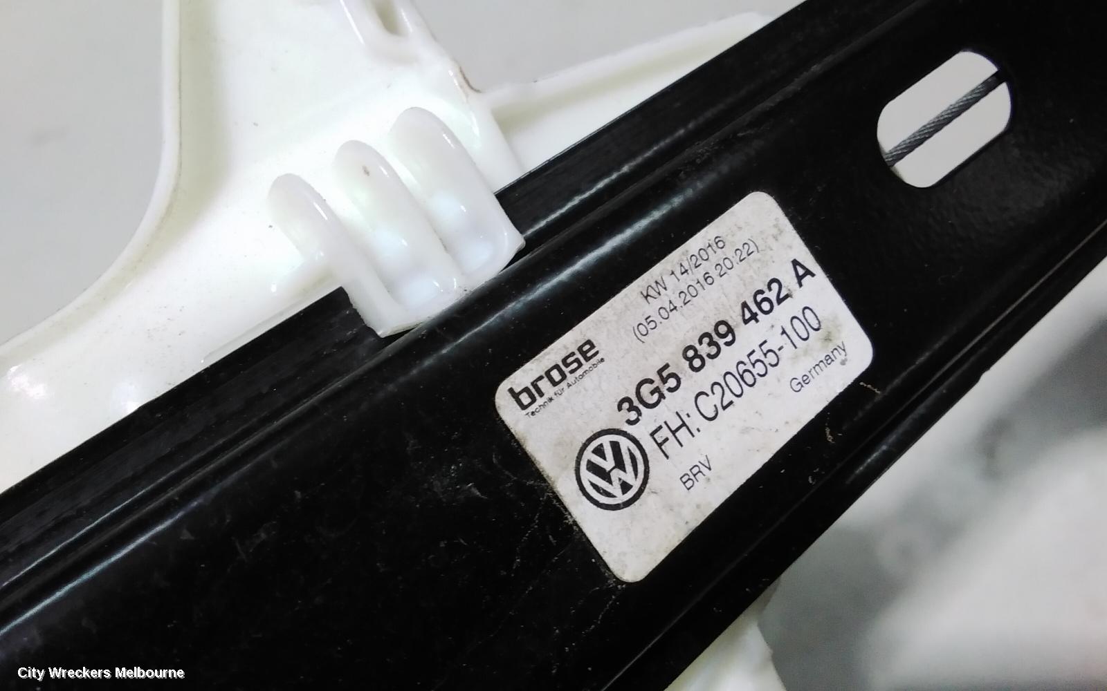 VOLKSWAGEN PASSAT RIGHT REAR WND REG/MOTOR, DOOR REG ASSY (REG AND MOTOR), B8/MK7, 06/2015 ONWARDS