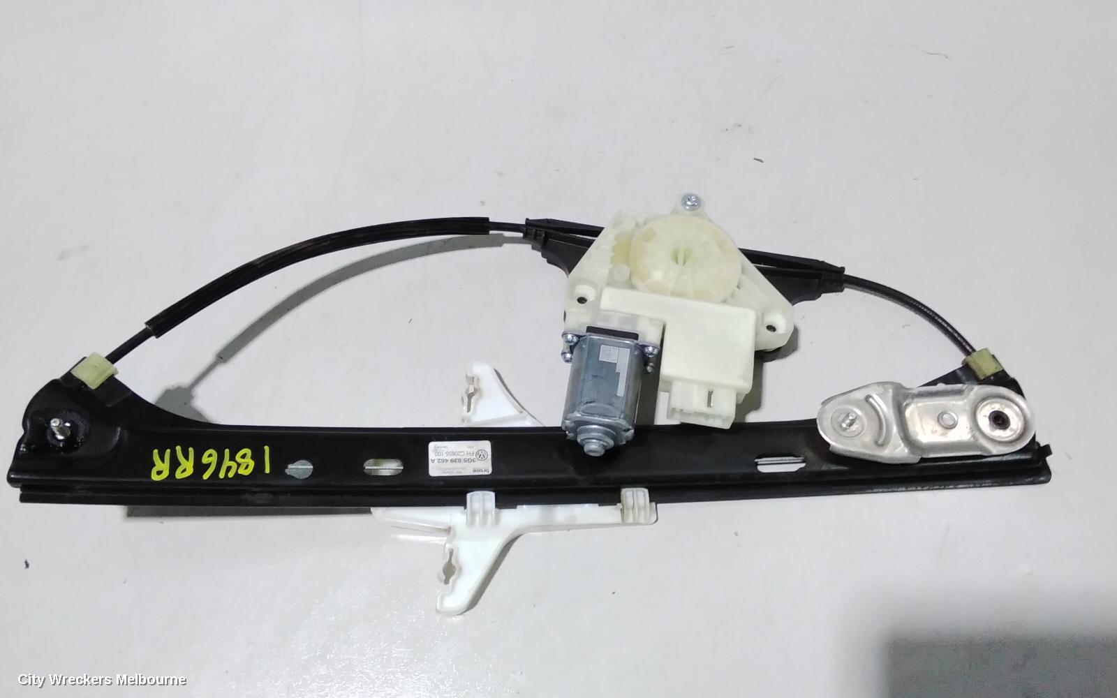 VOLKSWAGEN PASSAT RIGHT REAR WND REG/MOTOR, DOOR REG ASSY (REG AND MOTOR), B8/MK7, 06/2015 ONWARDS