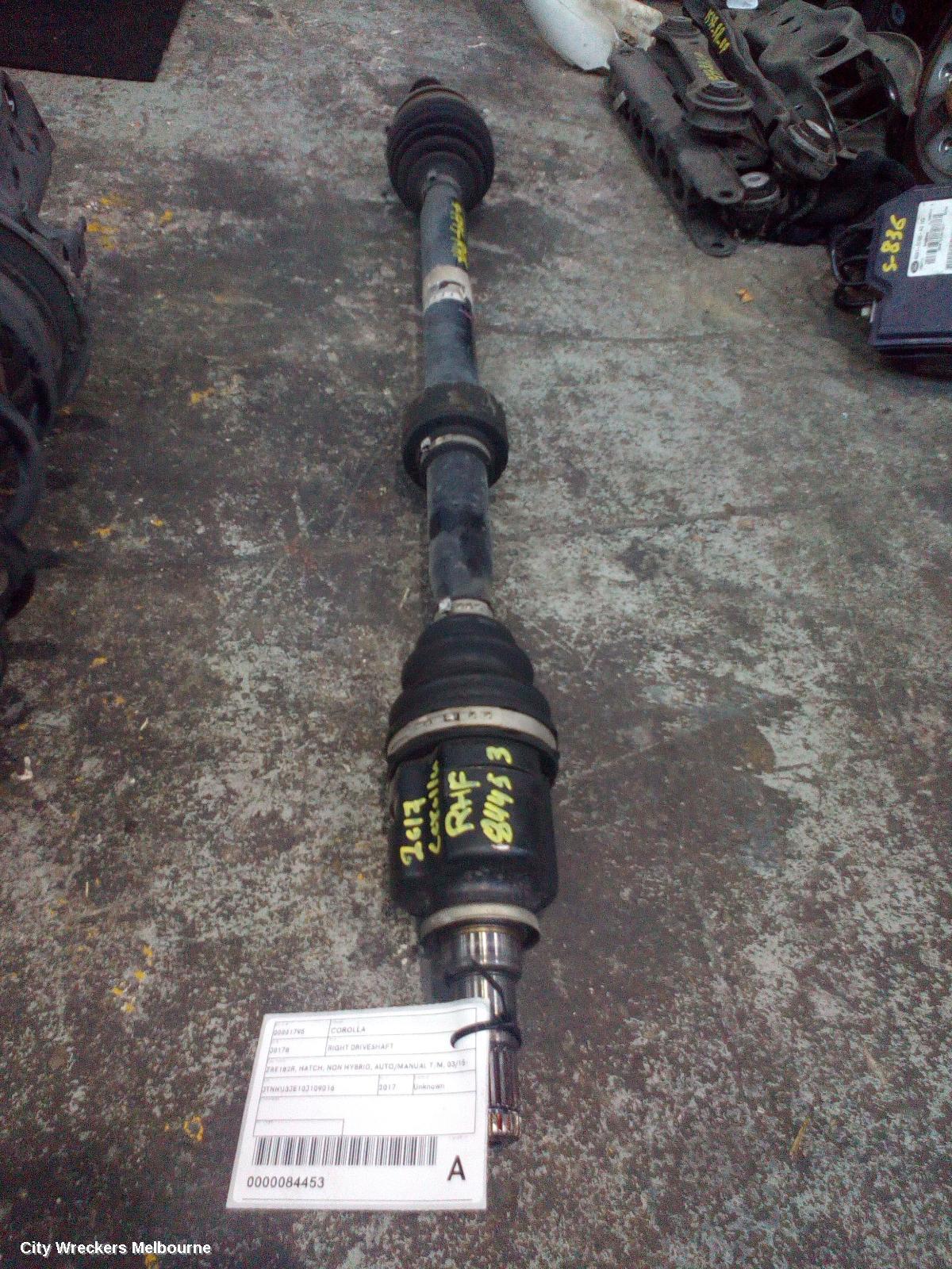 TOYOTA COROLLA RIGHT DRIVESHAFT, ZRE182R, HATCH, NON HYBRID, AUTO/MANUAL T/M, 03/2015 - 06/2018
