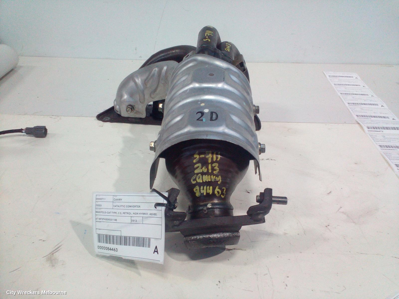 TOYOTA CAMRY CATALYTIC CONVERTER, MANIFOLD-CAT TYPE, 2.5, PETROL, NON HYBRID, ASV50, 12/2011 - 05/2015