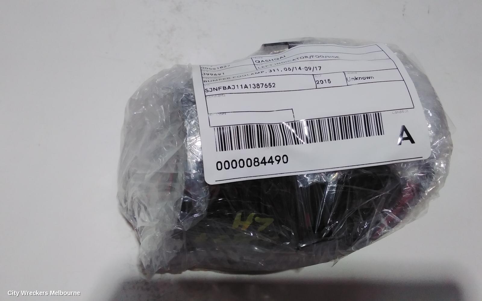 NISSAN QASHQAI LEFT INDICATOR/FOG/SIDE, BUMPER FOGLAMP, J11, 06/2014 - 06/2017