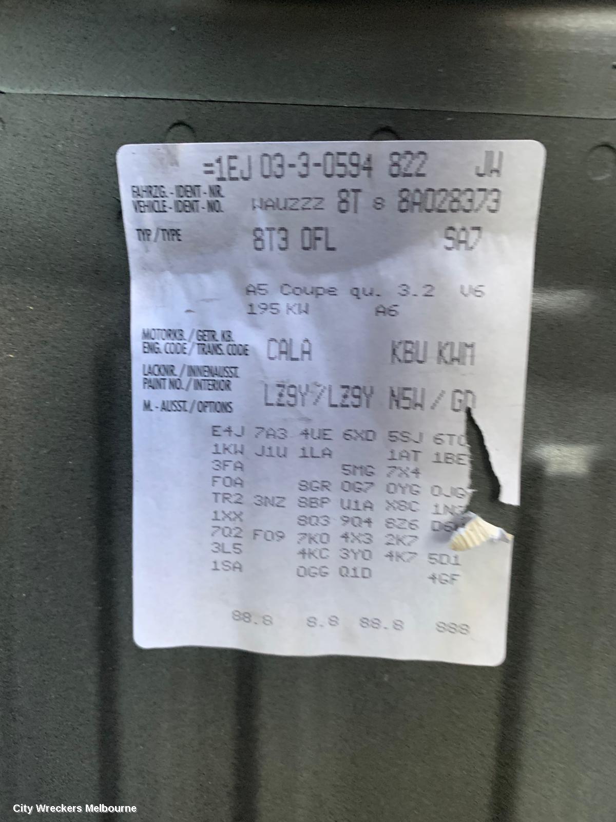 AUDI A5 FUEL PUMP, 8T 10/2007 - 12/2011