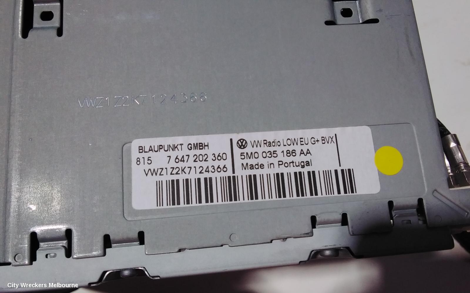 VOLKSWAGEN POLO RADIO/CD/DVD/SAT/TV, SINGLE DISC CD PLAYER (RCD310), 6R, 05/2010 - 09/2017