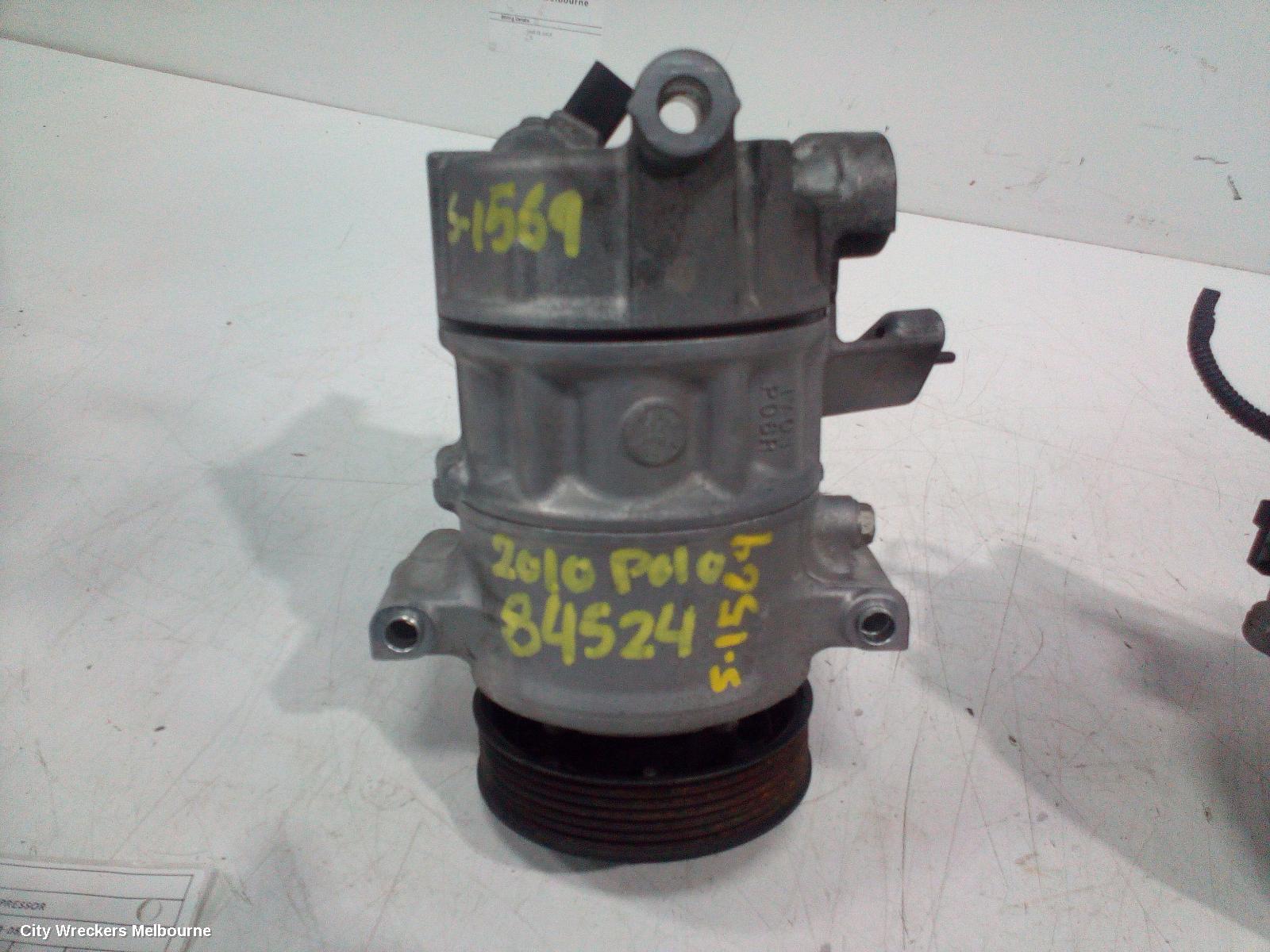 VOLKSWAGEN POLO A/C COMPRESSOR, 6R, 1.2, PETROL, TURBO, 05/2010 - 05/2014