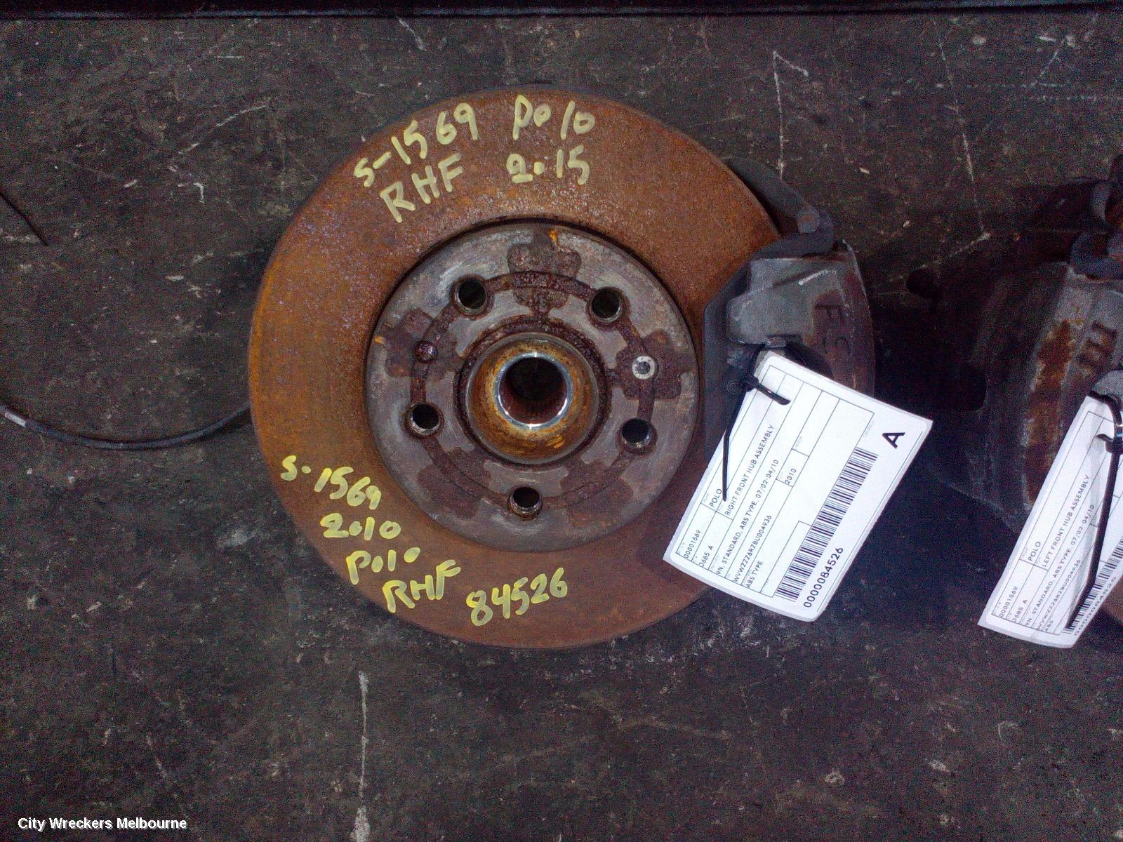 VOLKSWAGEN POLO RIGHT FRONT HUB ASSEMBLY, 6R, NON GTI TYPE, 05/2010 - 09/2017