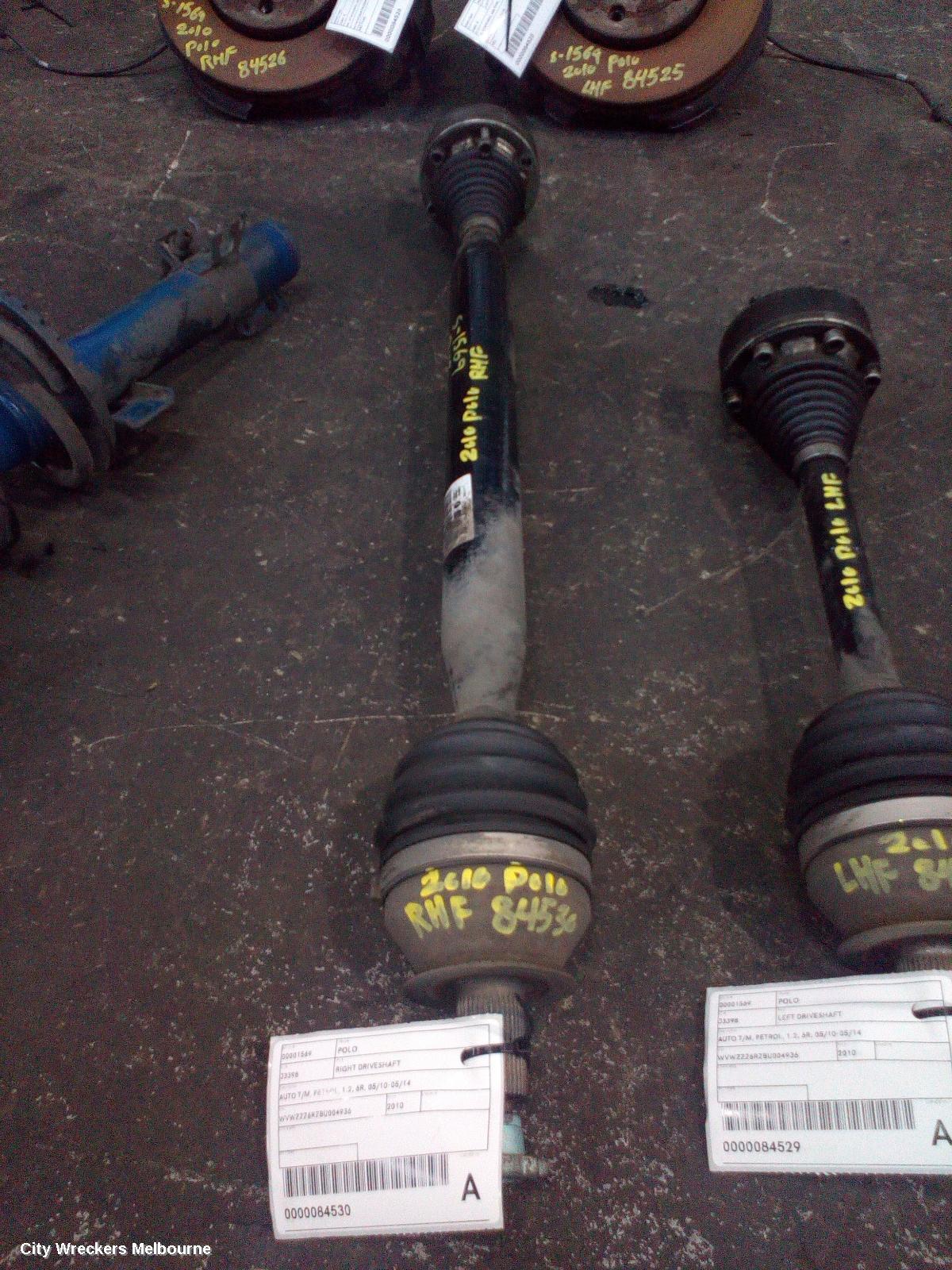 VOLKSWAGEN POLO RIGHT DRIVESHAFT, AUTO T/M, PETROL, 1.2, 6R, 05/2010 - 05/2014