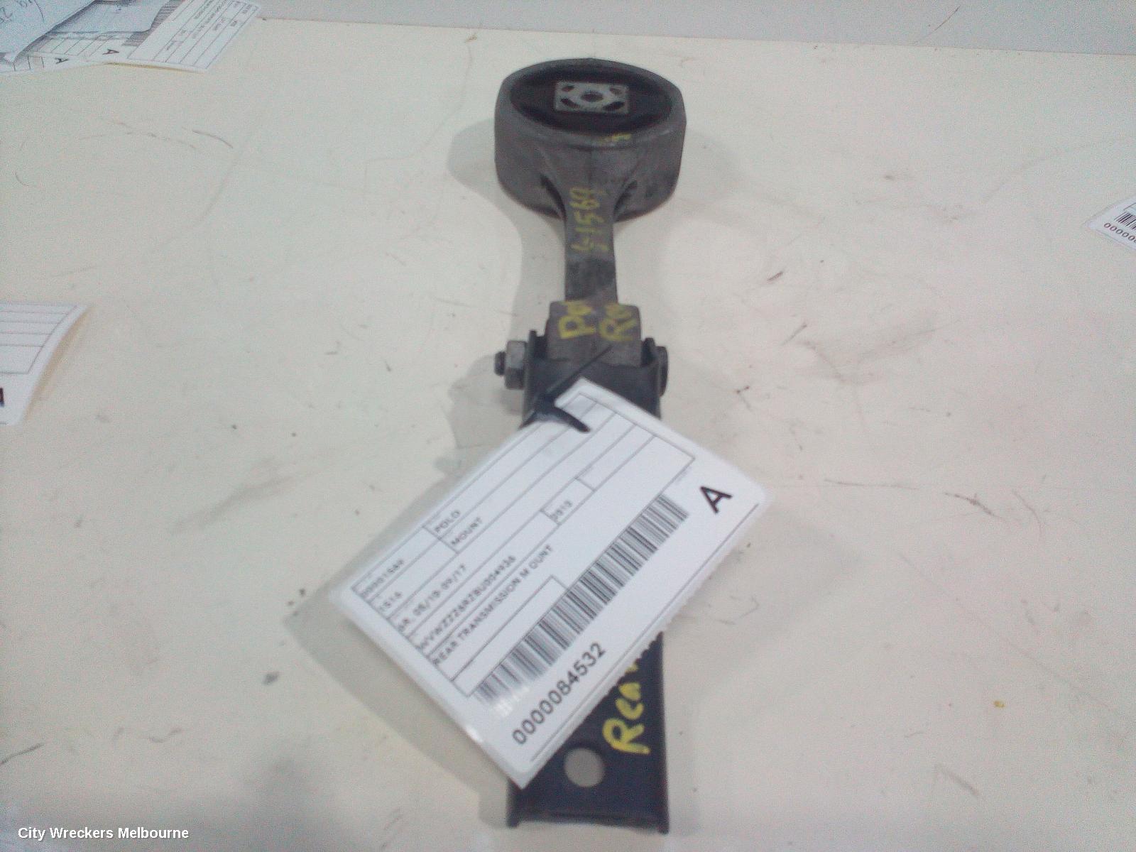 VOLKSWAGEN POLO MOUNT, TRANSMISSION MOUNT, PETROL, 1.4, TURBO/SCHARGED, 6R, CAVE CODE, 05/2010 - 05/2014