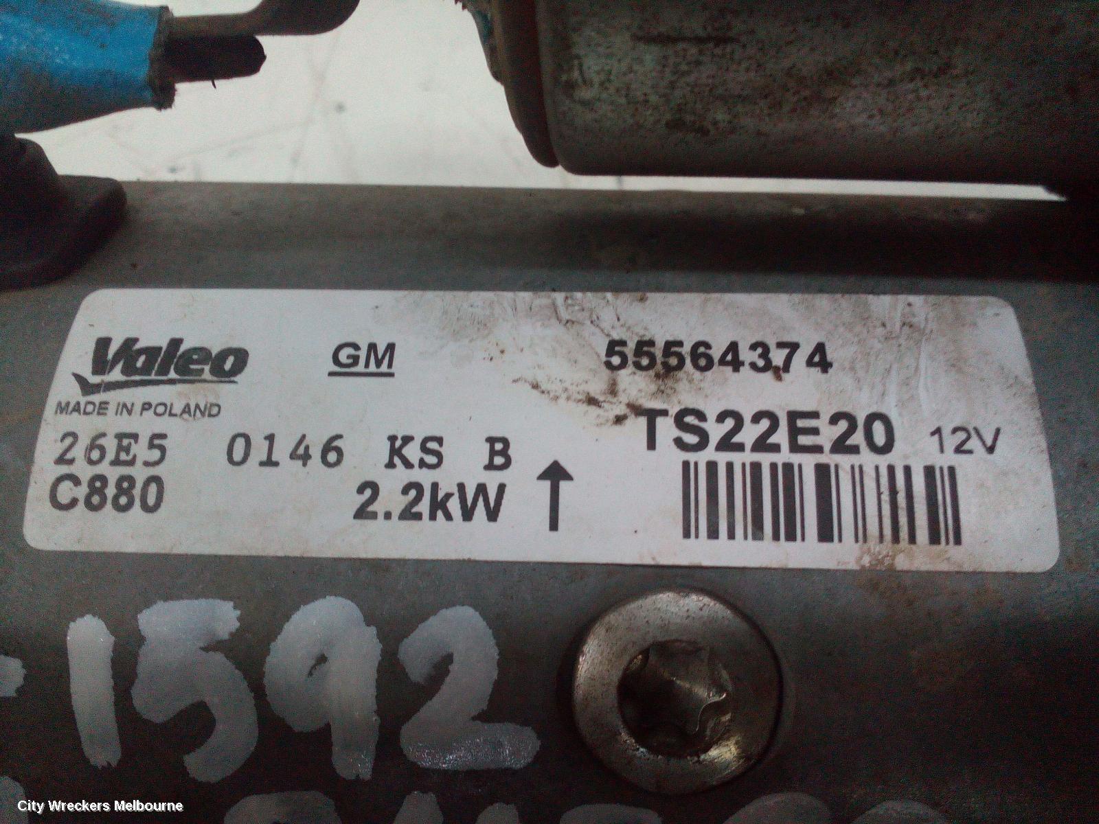 HOLDEN COLORADO STARTER, DIESEL, RG/RG7, 01/2012 - 07/2016