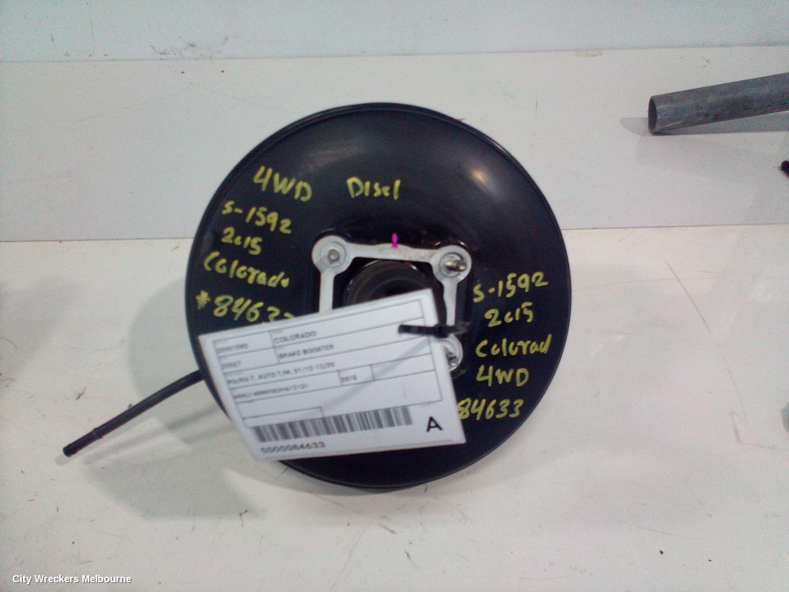 HOLDEN COLORADO BRAKE BOOSTER, RG/RG 7, AUTO T/M, 01/2012 - 12/2020