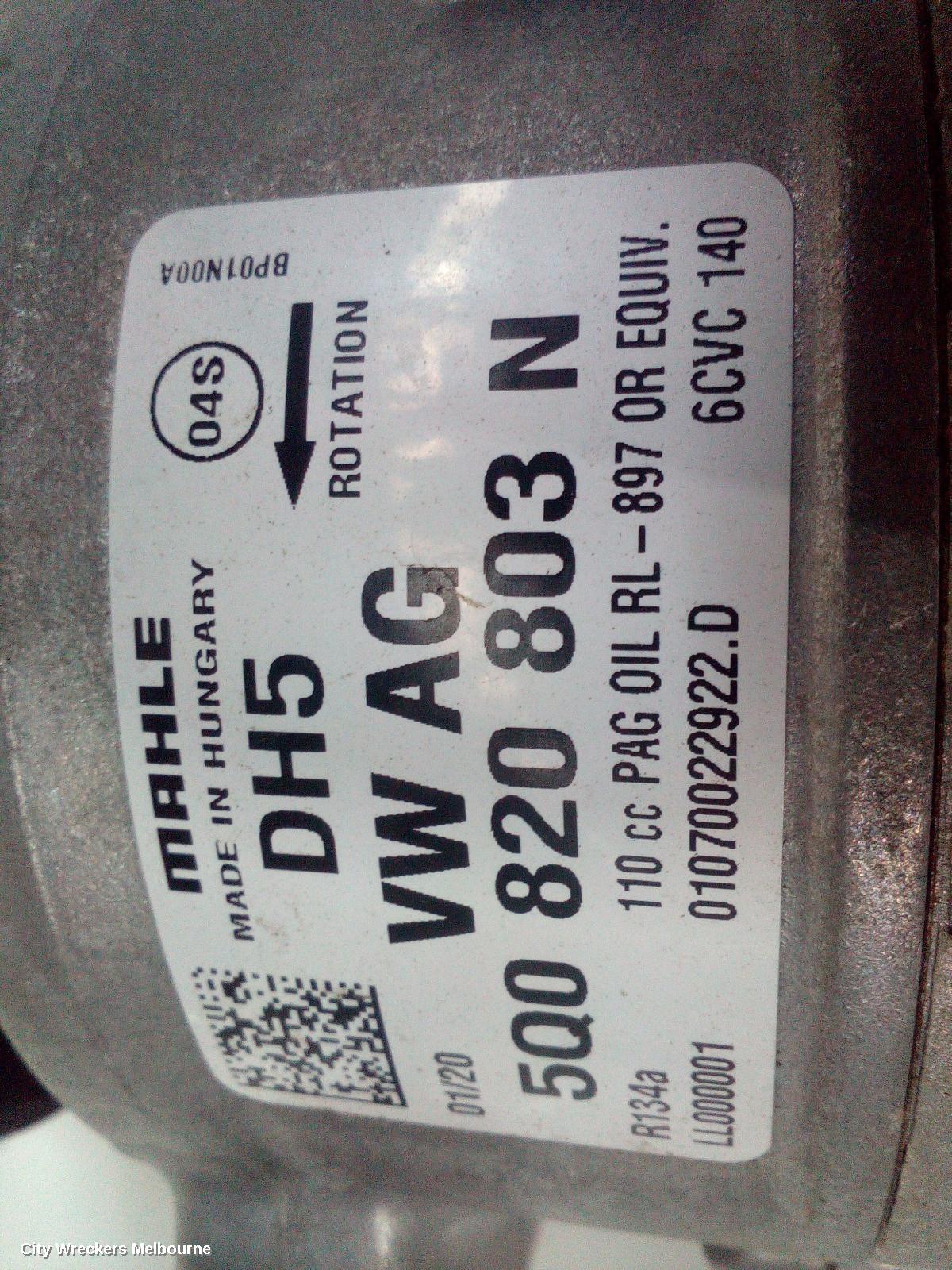 VOLKSWAGEN GOLF A/C COMPRESSOR, GEN 7, 1.4/1.8, PETROL, 03/2013 - 08/2020