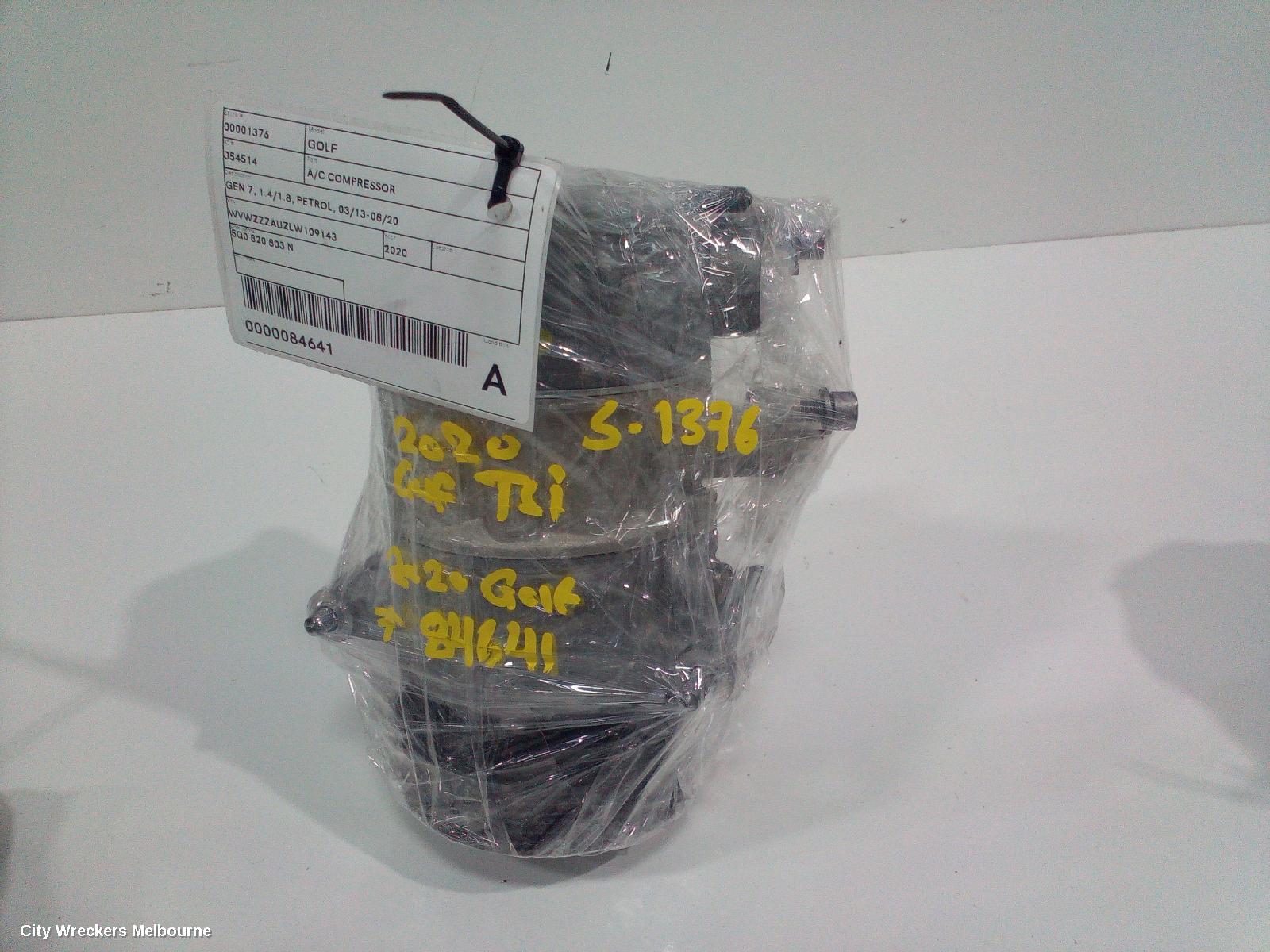 VOLKSWAGEN GOLF A/C COMPRESSOR, GEN 7, 1.4/1.8, PETROL, 03/2013 - 08/2020