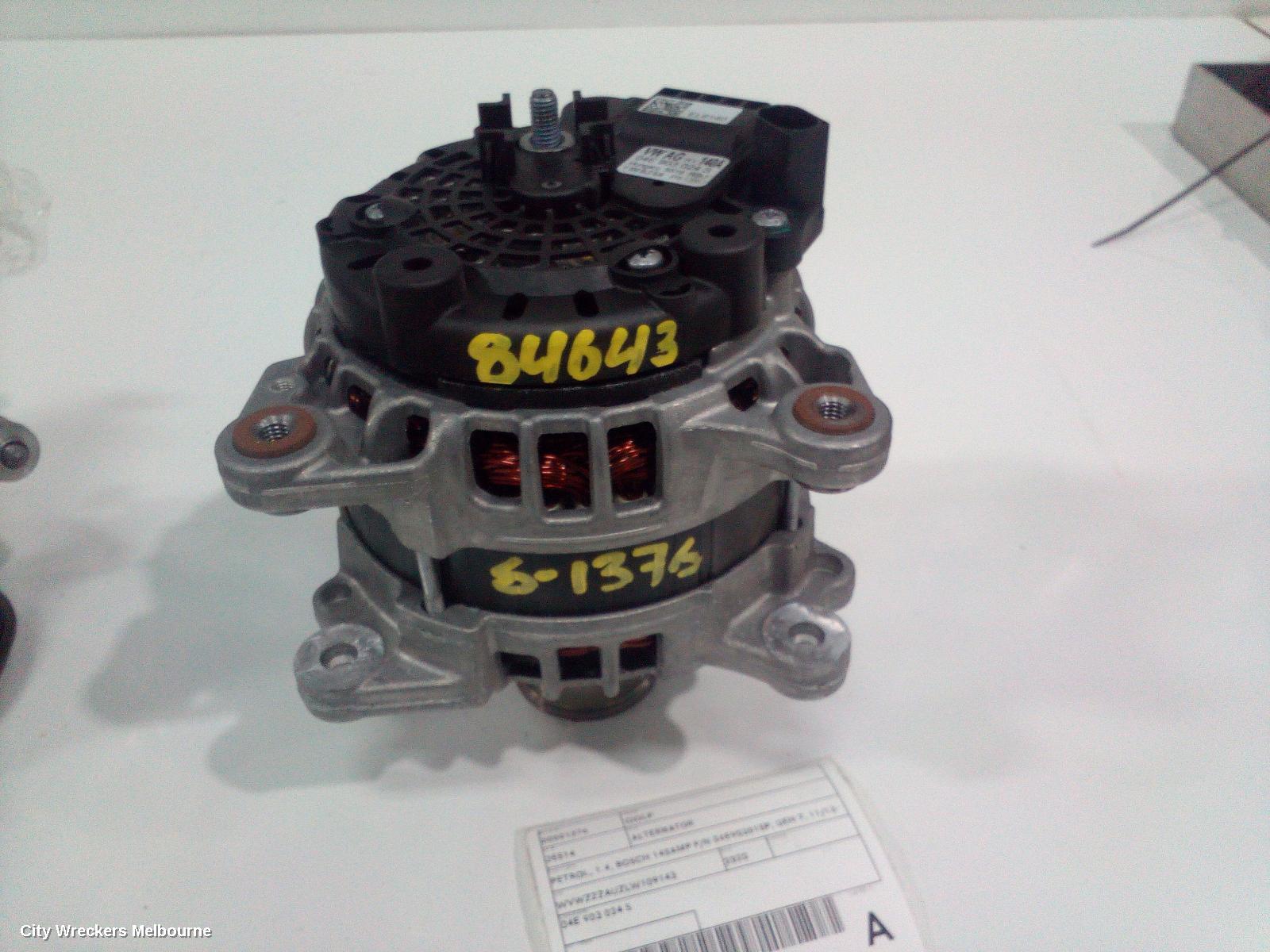 VOLKSWAGEN GOLF ALTERNATOR, PETROL, 1.4, BOSCH 140AMP P/N 04E903015P, GEN 7, 11/2013 - 08/2020
