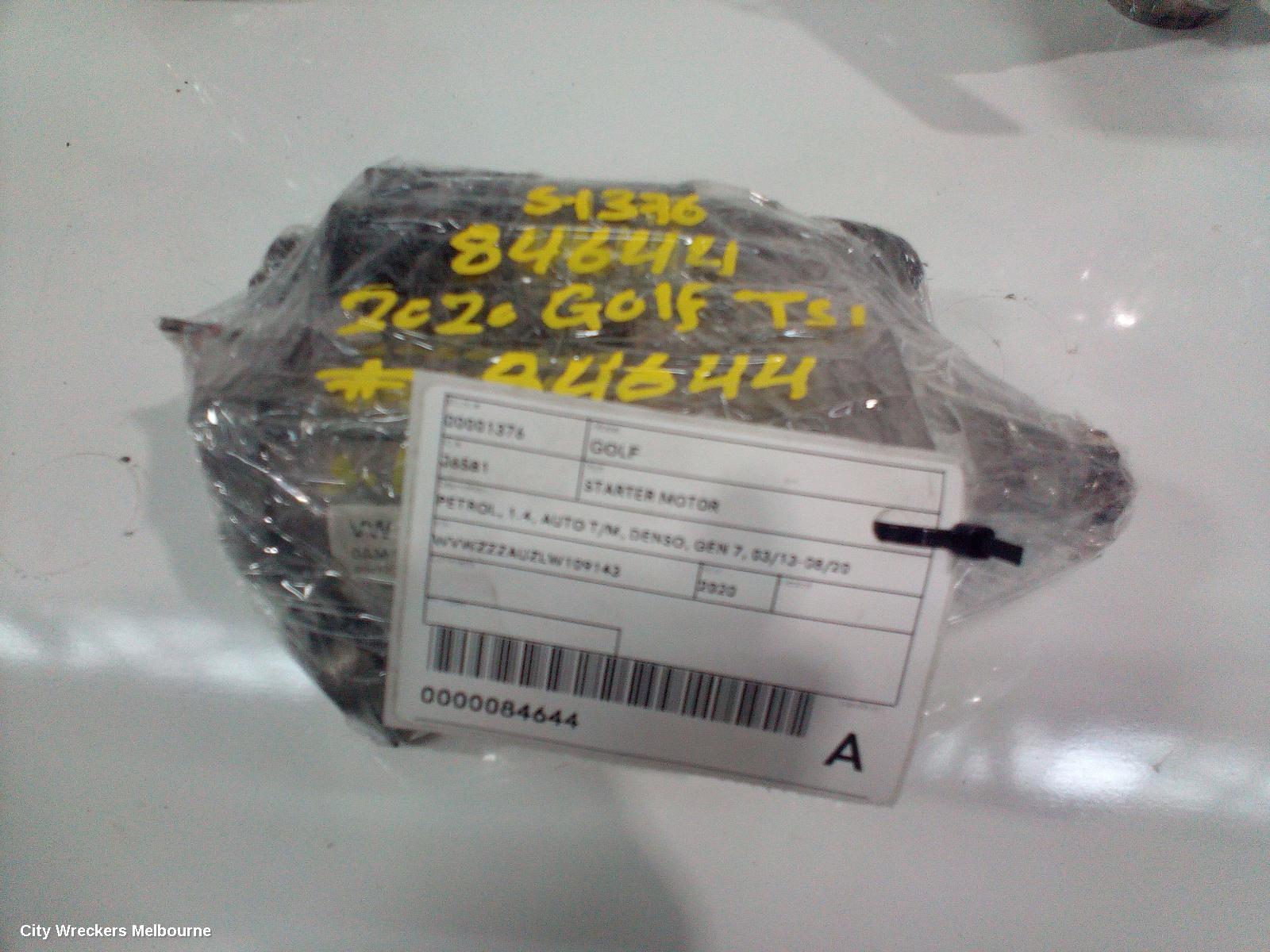 VOLKSWAGEN GOLF STARTER, PETROL, 1.4, AUTO T/M, DENSO, GEN 7, 03/2013 - 08/2020