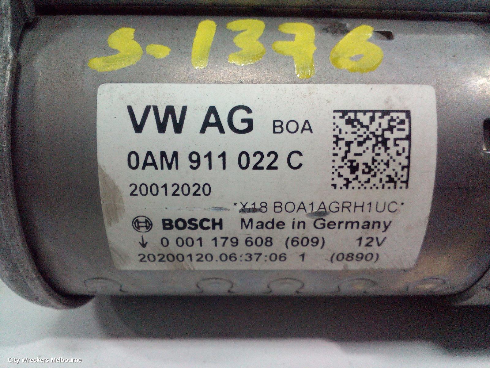 VOLKSWAGEN GOLF STARTER, PETROL, 1.4, AUTO T/M, DENSO, GEN 7, 03/2013 - 08/2020