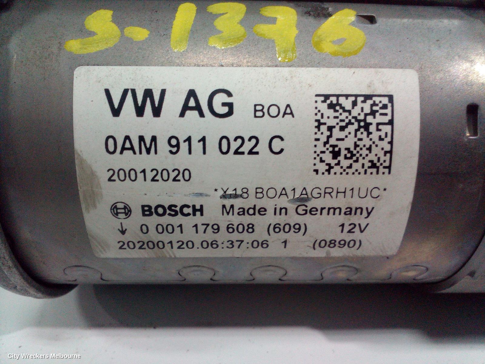 VOLKSWAGEN GOLF STARTER, PETROL, 1.4, AUTO T/M, DENSO, GEN 7, 03/2013 - 08/2020