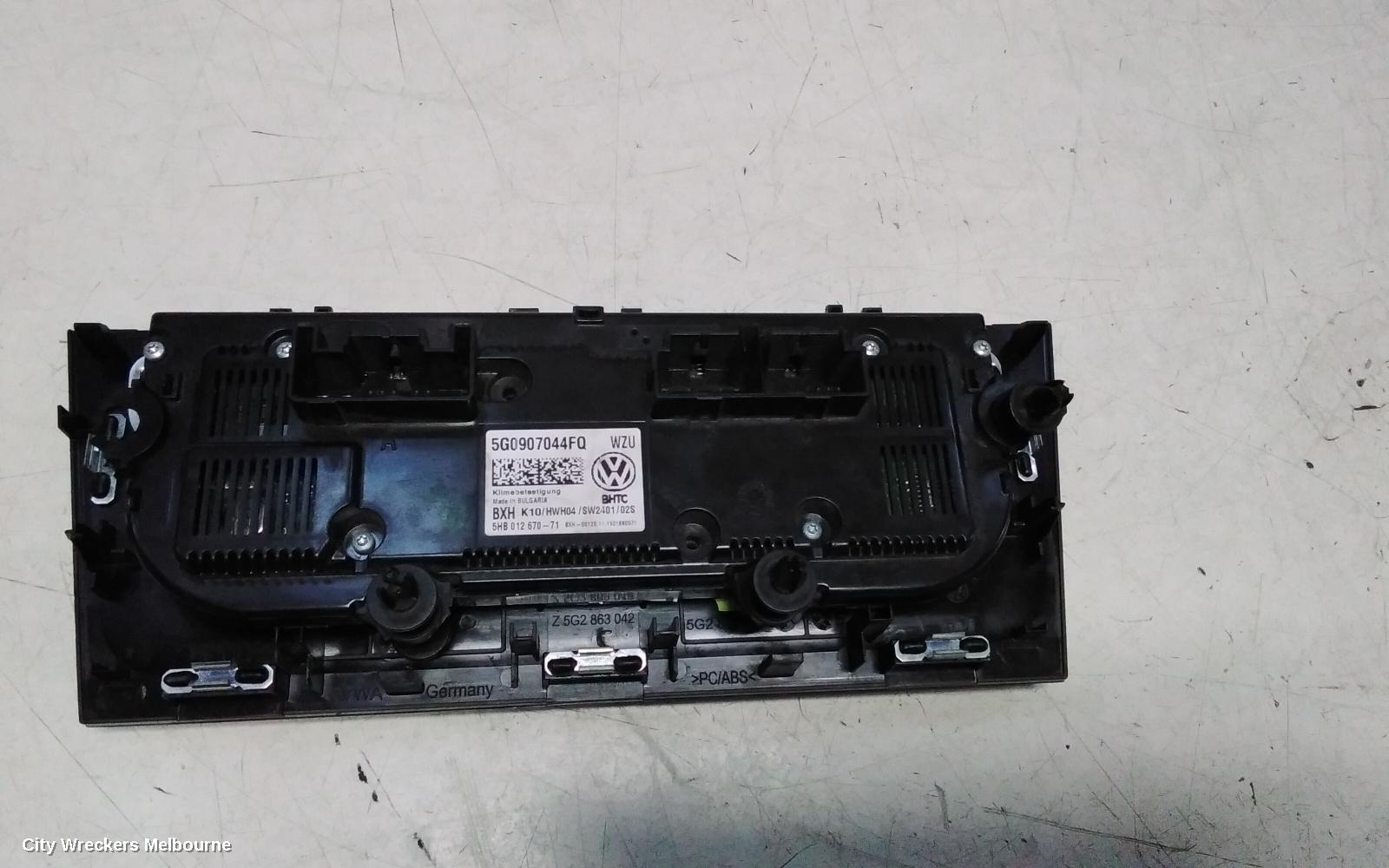 VOLKSWAGEN GOLF HEATER/AC CONTROLS, GEN 7, CLIMATE CONTROL TYPE, W/ SEAT WARMER, 03/2013 - 08/2020