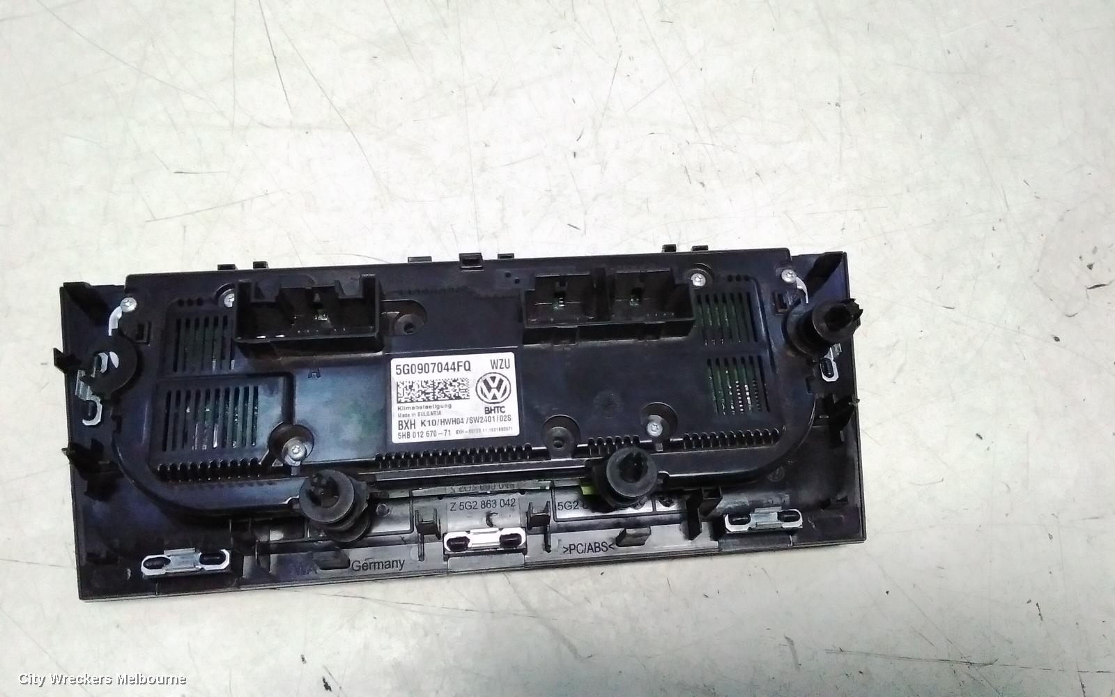 VOLKSWAGEN GOLF HEATER/AC CONTROLS, GEN 7, CLIMATE CONTROL TYPE, W/ SEAT WARMER, 03/2013 - 08/2020