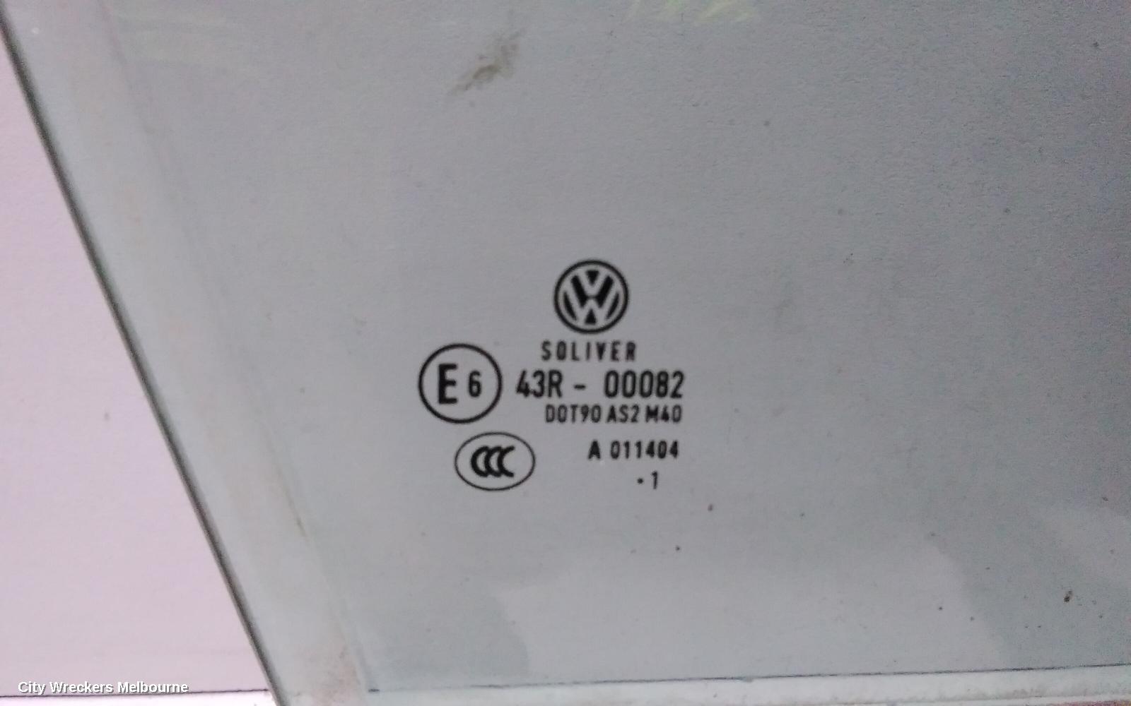 VOLKSWAGEN PASSAT RIGHT FRONT DOOR WINDOW, 3C/MK6 B6-B7, SEDAN/WAGON, 03/2006 - 05/2015