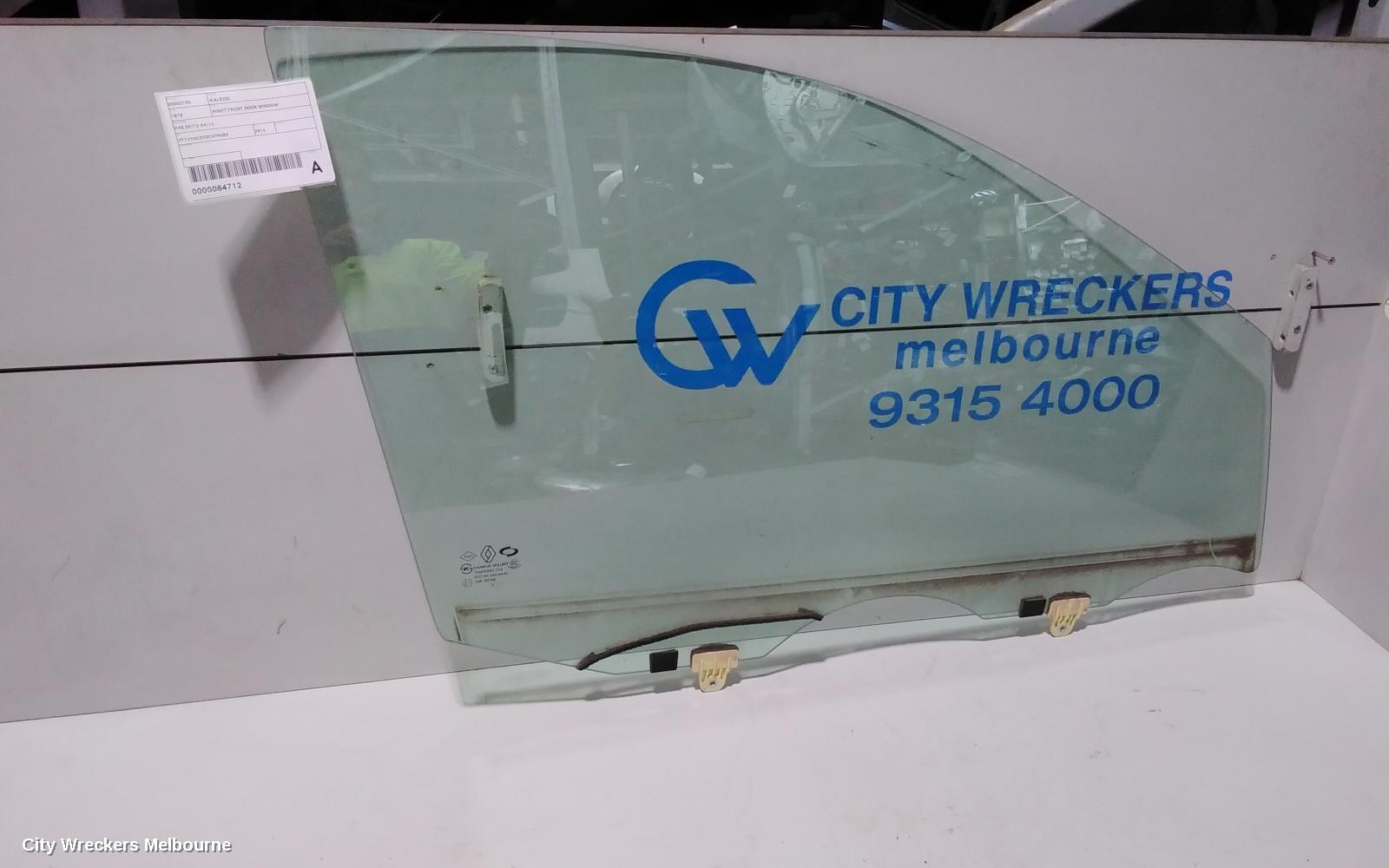 RENAULT KALEOS RIGHT FRONT DOOR WINDOW, H45, WAGON, 09/2008 - 04/2016