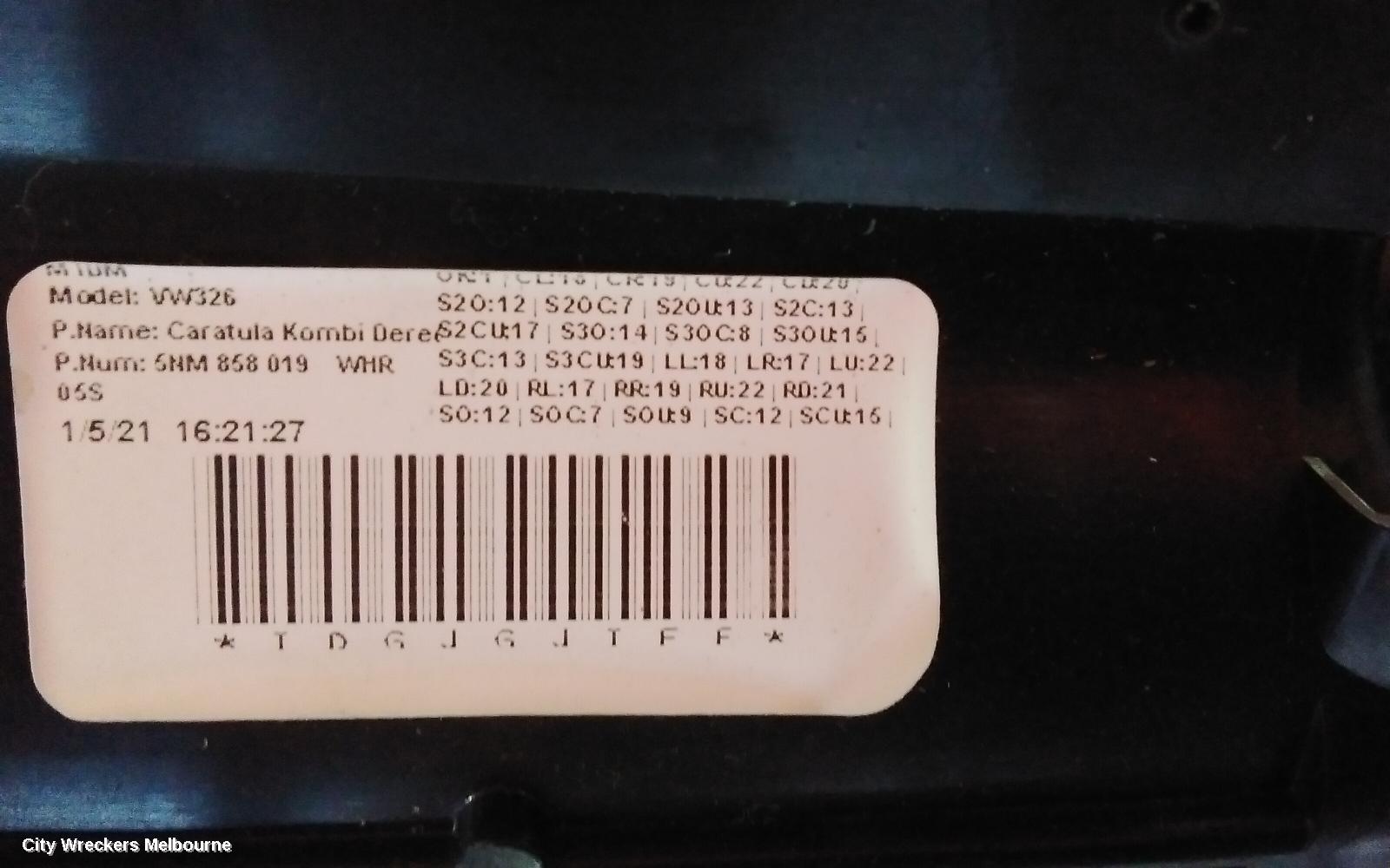 VOLKSWAGEN TIGUAN, 5NA, 06/2016 - 02/2024, CENTER AIRVENT $CLASTER SUROUND: 84739
