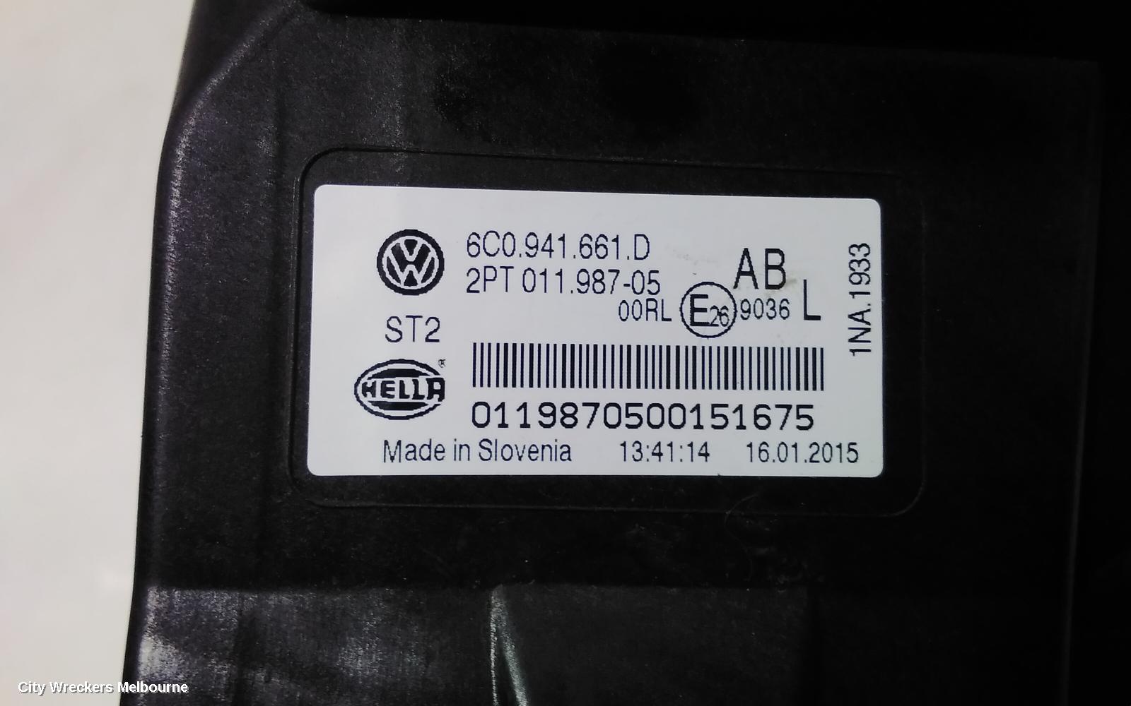 VOLKSWAGEN POLO LEFT INDICATOR/FOG/SIDE, BUMPER FOGLAMP, 6R, 05/2014 - 09/2017