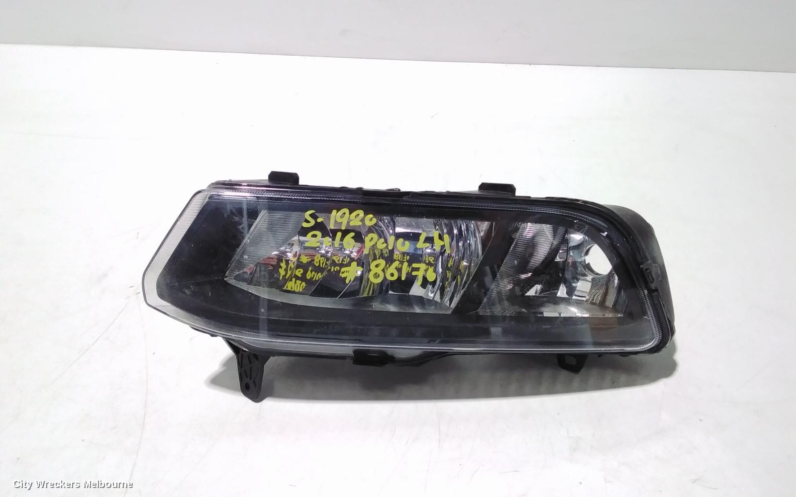 VOLKSWAGEN POLO LEFT INDICATOR/FOG/SIDE, BUMPER FOGLAMP, 6R, 05/2014 - 09/2017