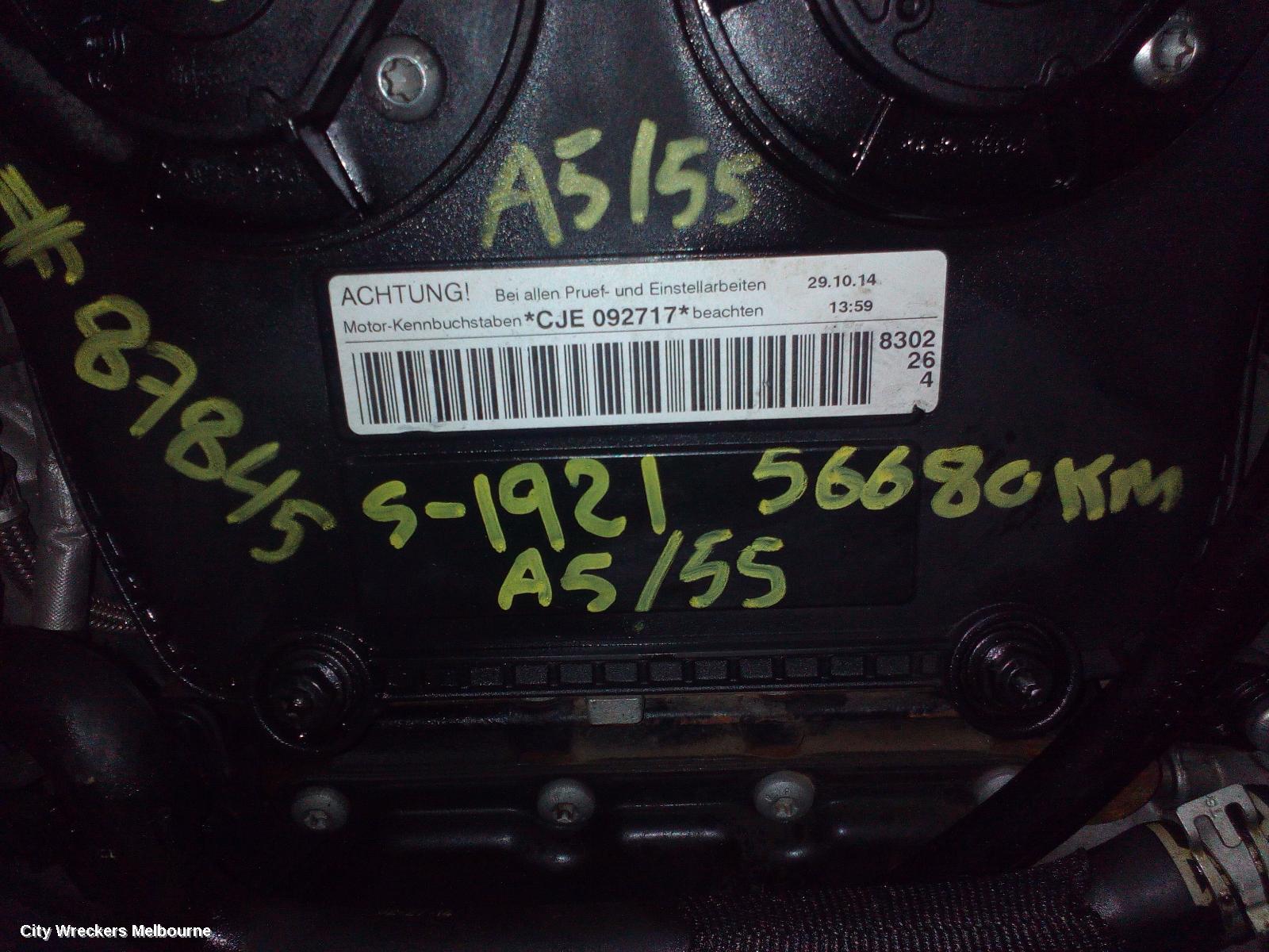 AUDI A5 ENGINE, PETROL, 1.8, TURBO, FWD, 8T/8F, CJEB CODE, 10/2011 - 11/2016