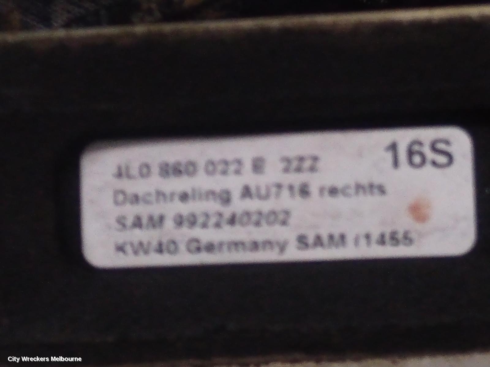 AUDI Q7 ROOF RAIL, 4L, 09/2006 - 08/2015