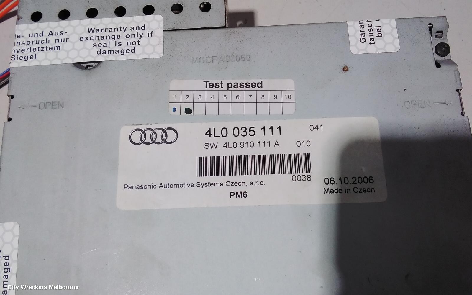 AUDI Q7 RADIO/CD/DVD/SAT/TV, DVD NAVIGATION UNIT, 4L, 09/2006 - 04/2011