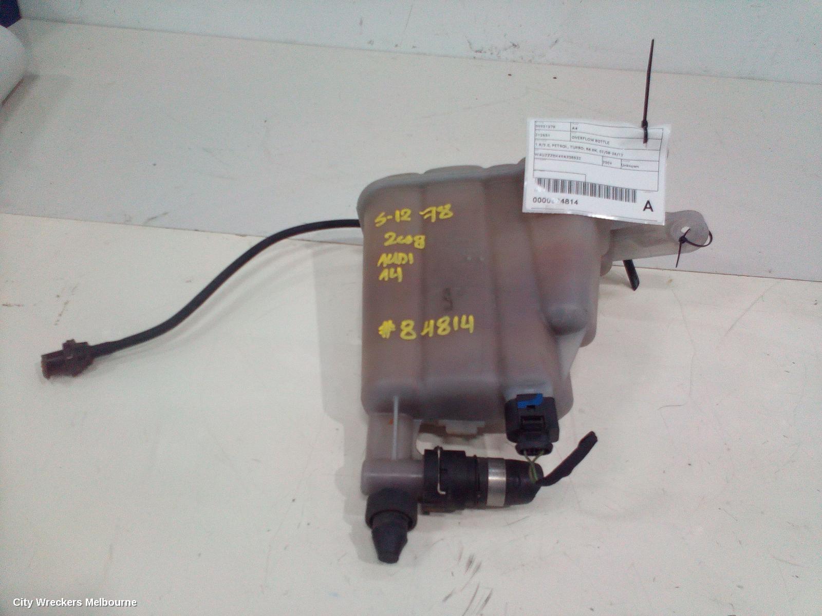 AUDI A4 OVERFLOW BOTTLE, 1.8/2.0, PETROL, TURBO, B8 8K, 02/2008 - 06/2012