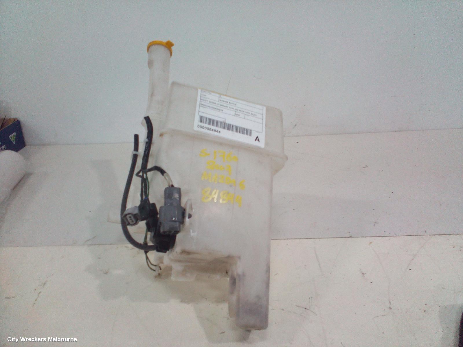 MAZDA 6 WASHER BOTTLE, GG/GY, SEDAN, STANDARD TYPE, HAS NECK TYPE, 09/2002 - 12/2007