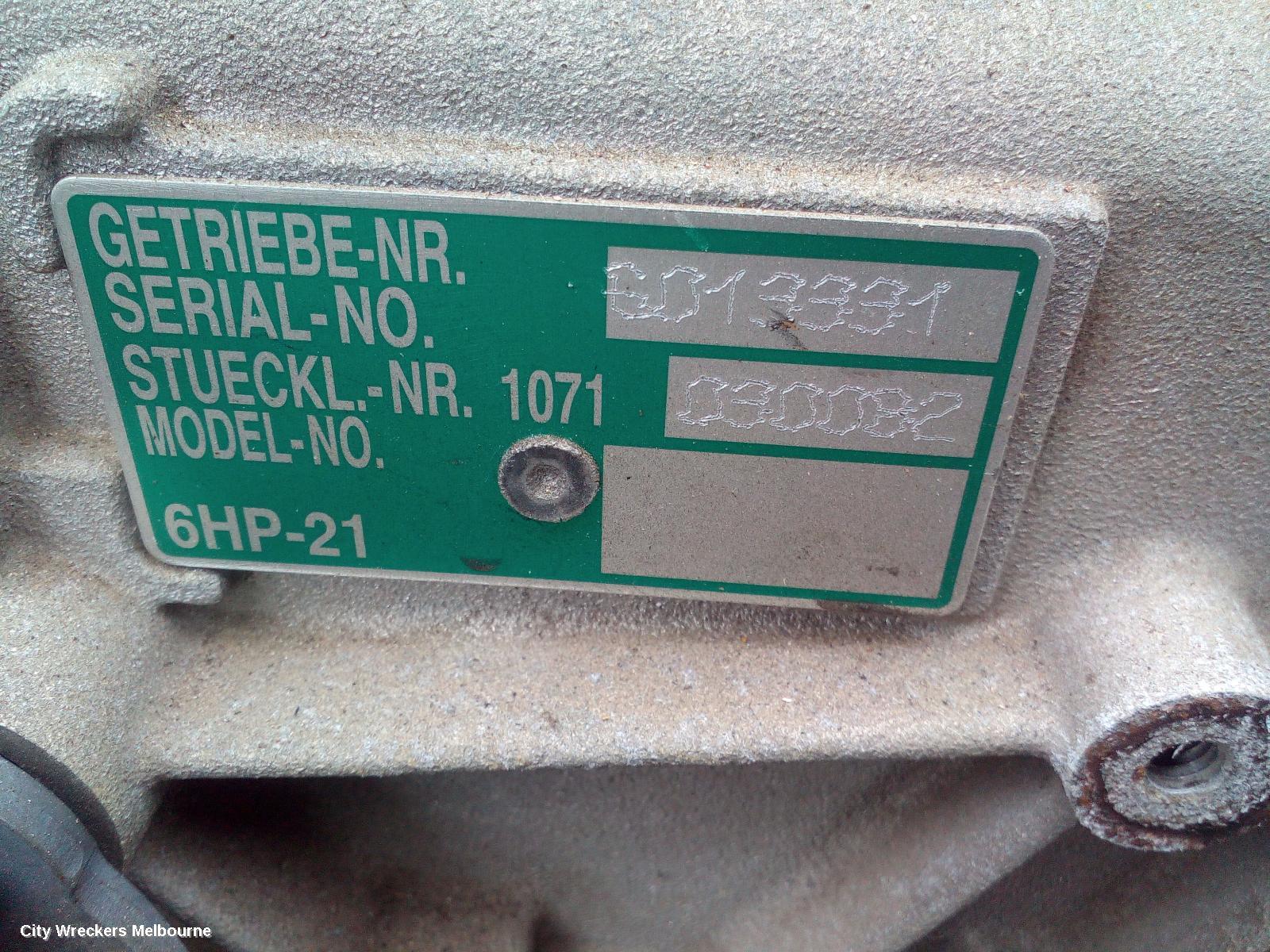 BMW 3 SERIES TRANS/GEARBOX, AUTO, DIESEL, 2.0, 320D, TURBO, M47N2/N47/N47N, E90/E91/E92/E93, GA6HP19Z CODE, 03/2005 - 09/2013