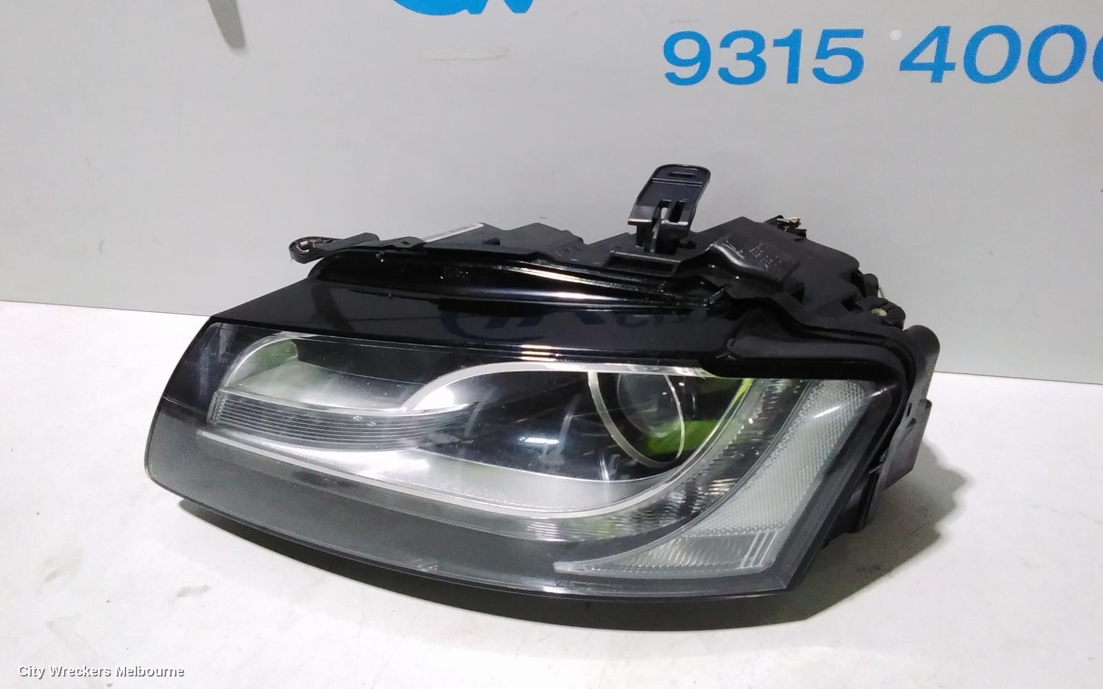 AUDI A5 LEFT HEADLAMP, 8T, A5/S5, BI-XENON, NON ADAPTIVE TYPE, 10/2007 - 01/2012