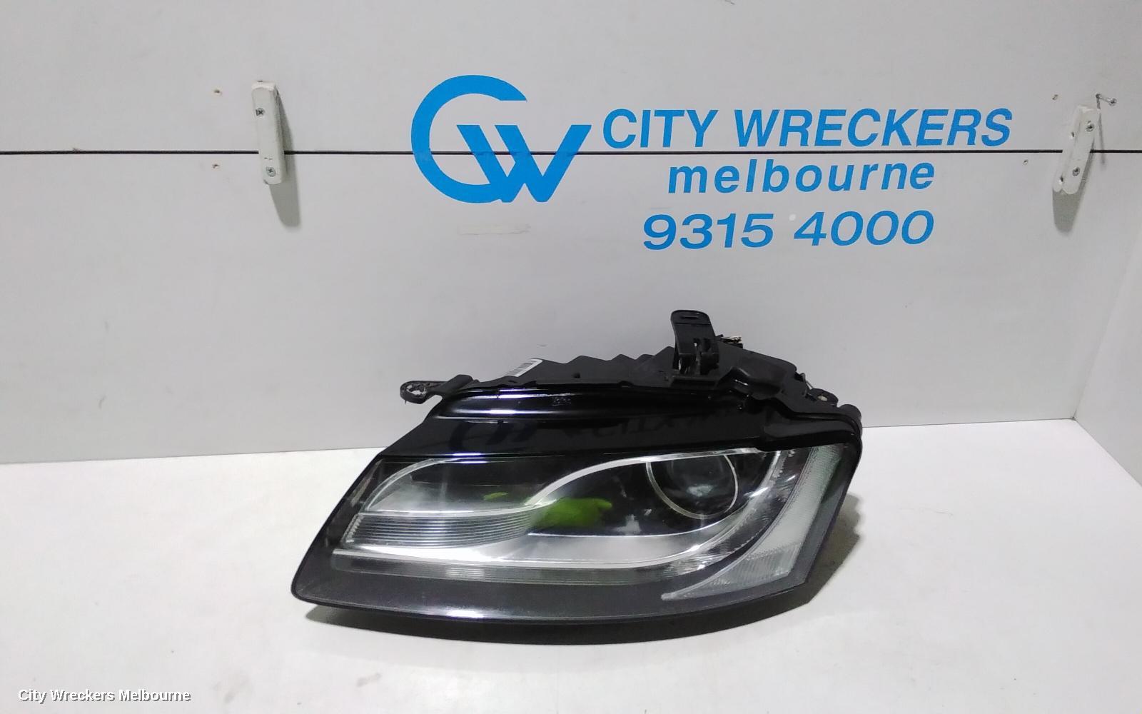 AUDI A5 LEFT HEADLAMP, 8T, A5/S5, BI-XENON, NON ADAPTIVE TYPE, 10/2007 - 01/2012