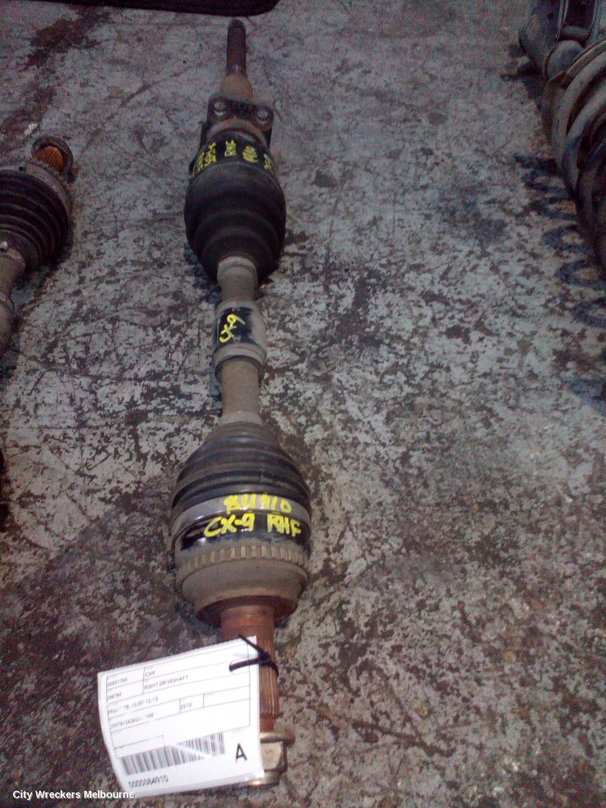 MAZDA CX9 RIGHT DRIVESHAFT, FRONT, TB, 12/2007 - 12/2015