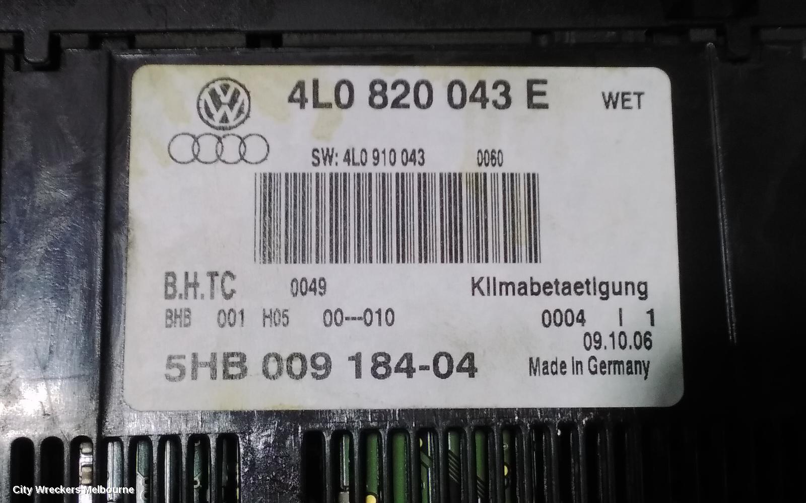 AUDI Q7 HEATER/AC CONTROLS, SETUP BUTTON, W/ SEAT WARMER, 09/2006 - 08/2015