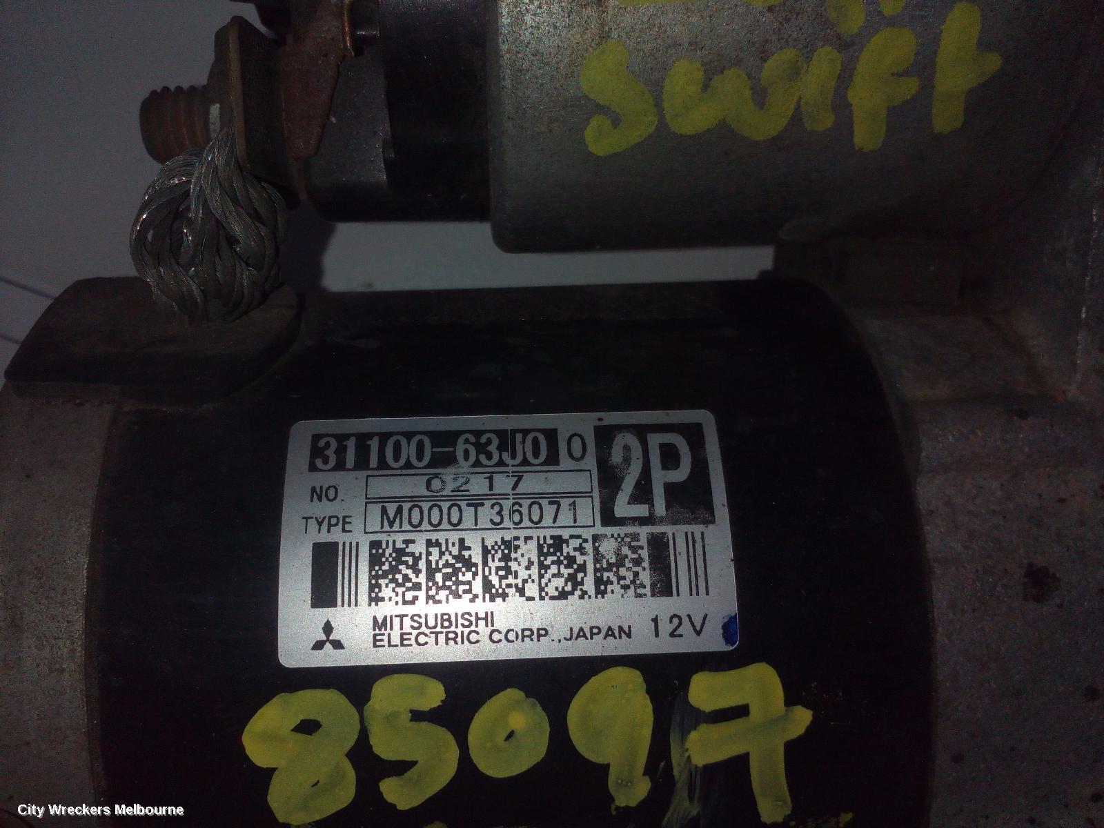 SUZUKI SWIFT STARTER, 1.5, M15A, RS415, P/N 33100-63JO, 09/2004 - 02/2011