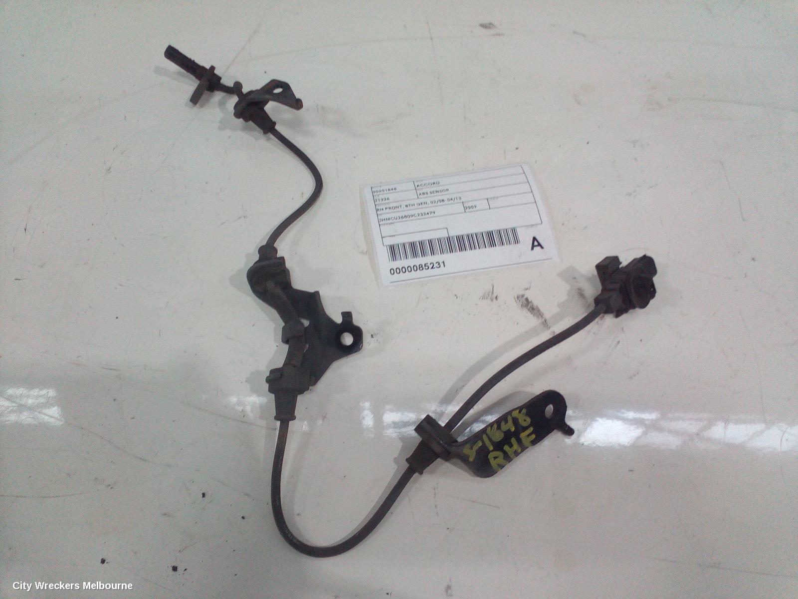 HONDA ACCORD ABS SENSOR, RH FRONT, 8TH GEN, 02/2008 - 04/2013