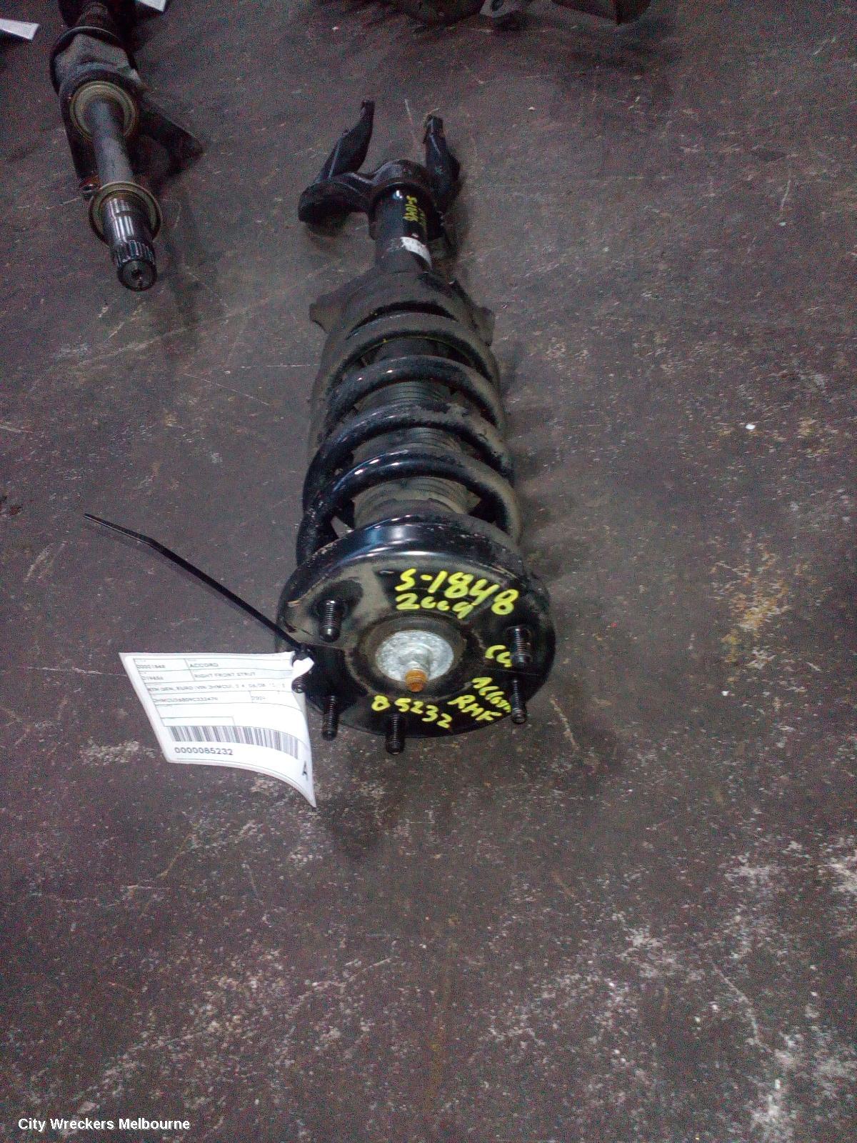 HONDA ACCORD RIGHT FRONT STRUT, 8TH GEN, EURO (VIN JHMCU), 2.4, 06/2008 - 12/2015