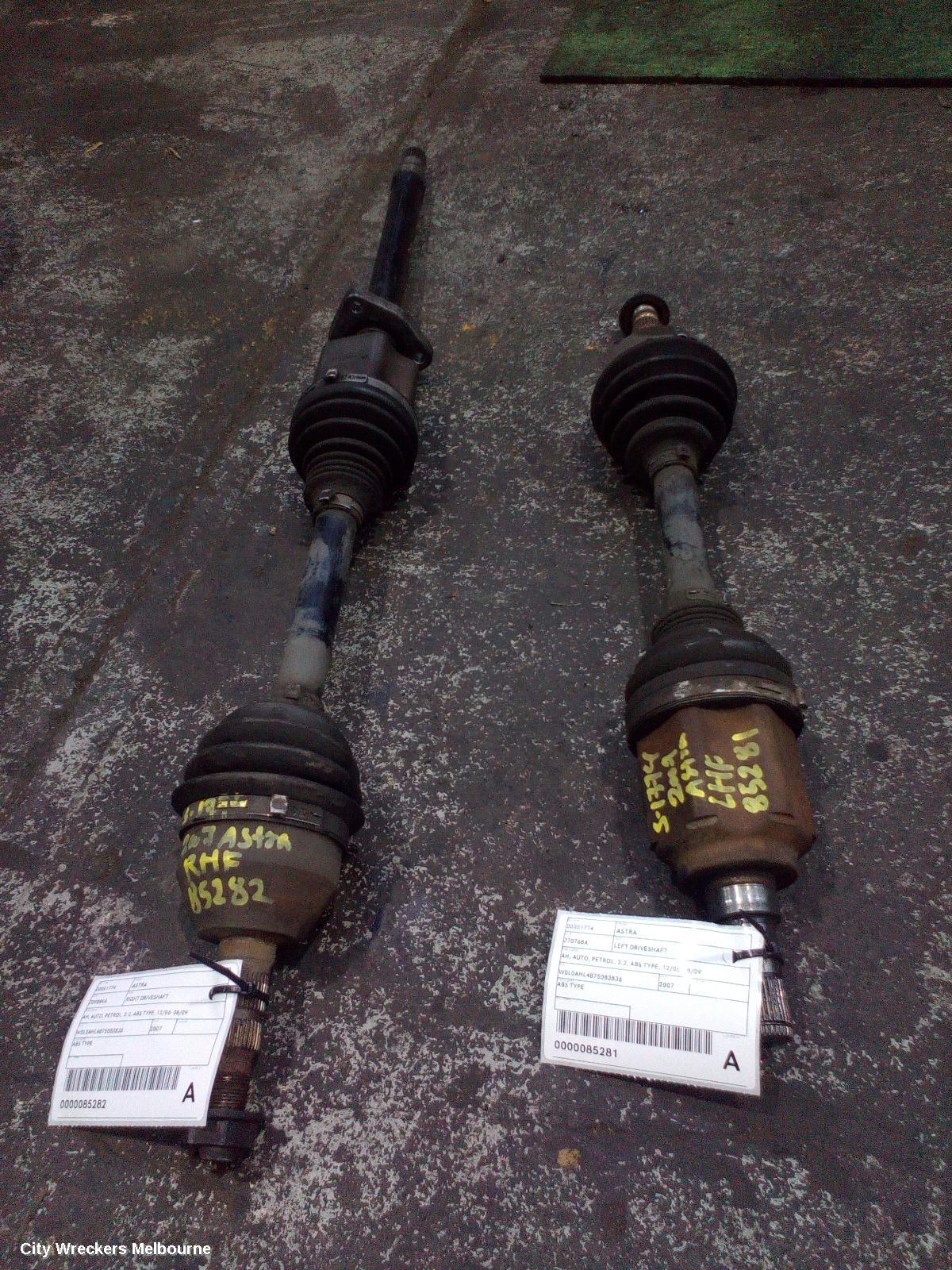 HOLDEN ASTRA LEFT DRIVESHAFT, AH, AUTO, PETROL, 2.2, ABS TYPE, 12/2006 - 08/2009